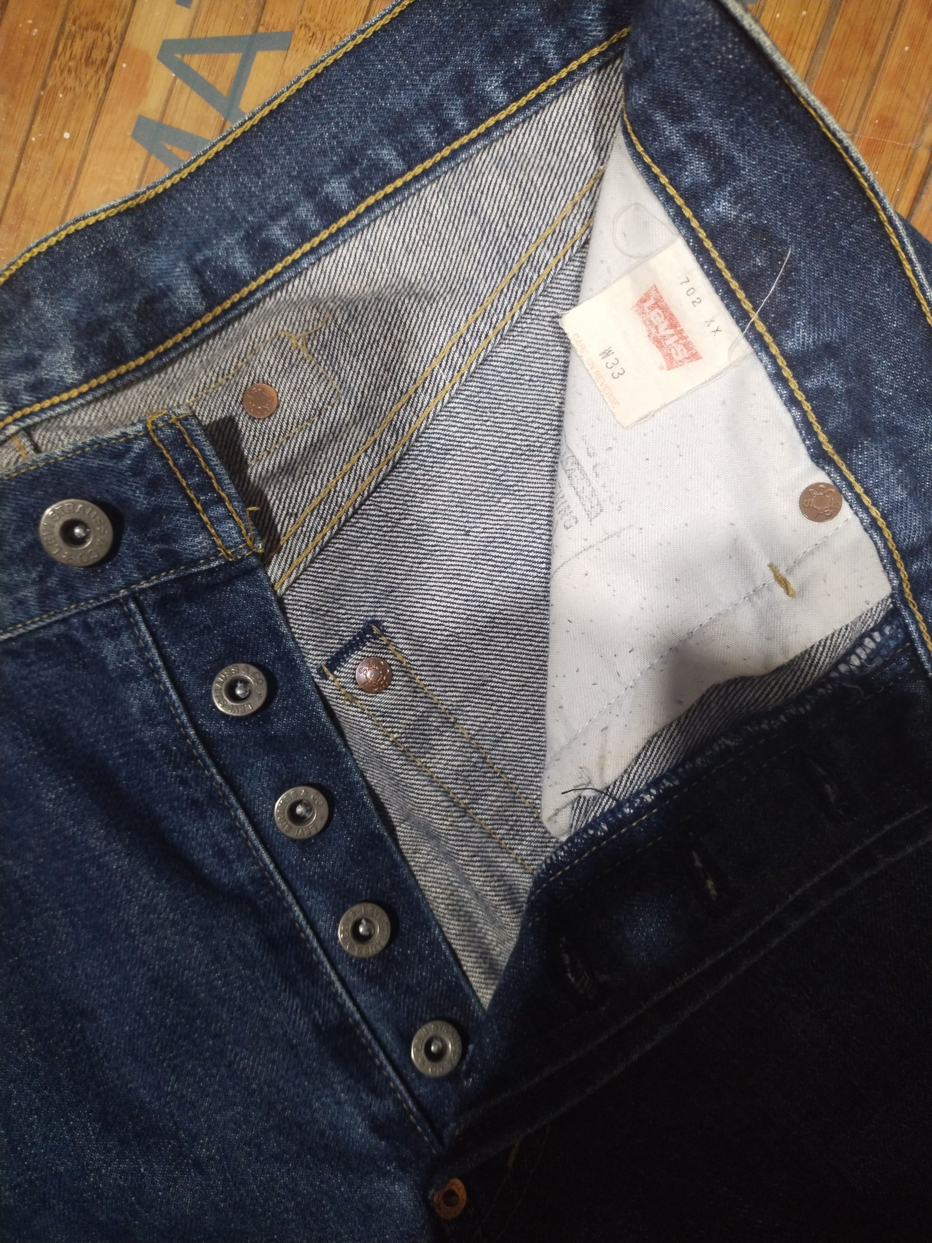 Vintage LEVIS 702 Big E "Japan" Sz 33"32" Size US 33 - 6 Thumbnail