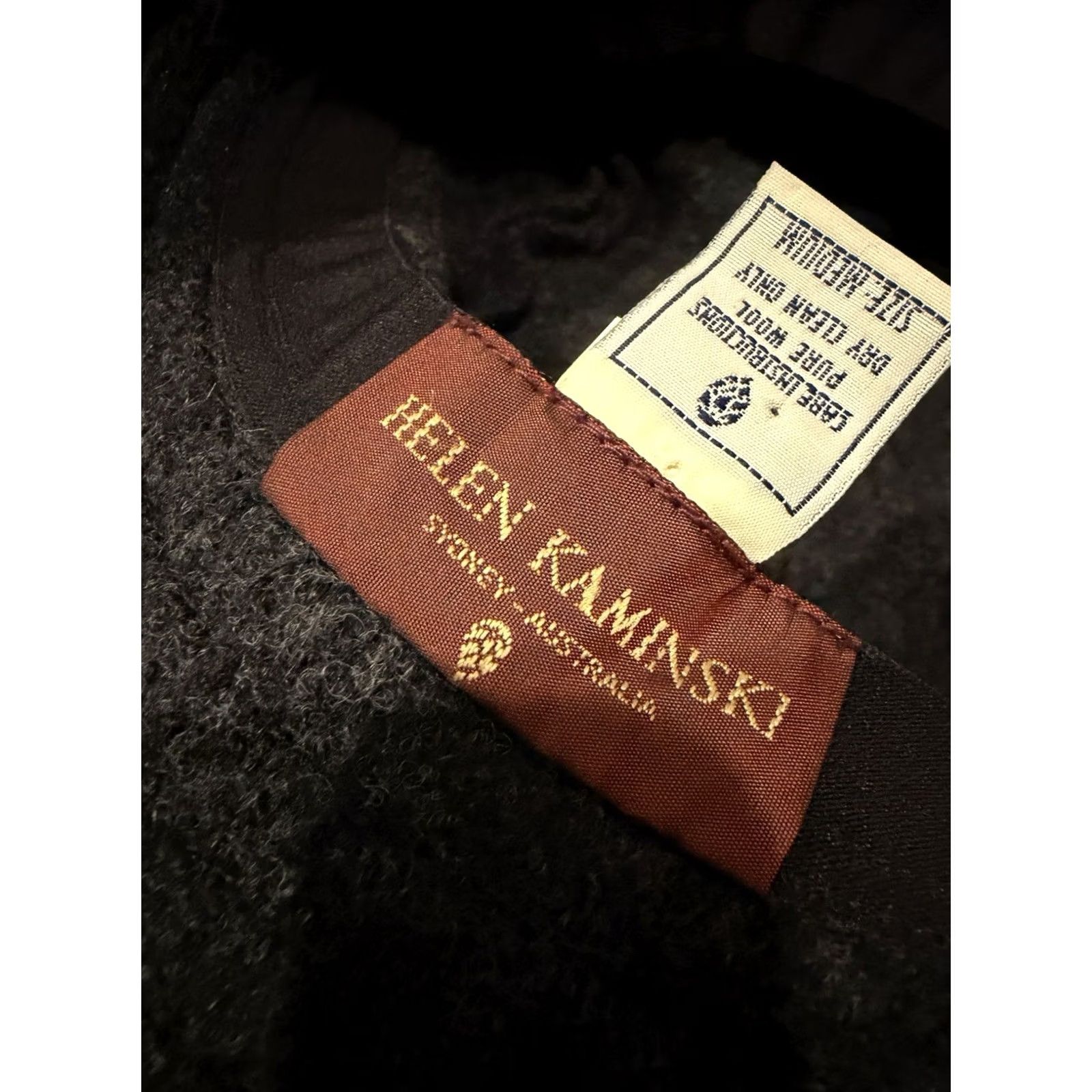 Vintage Helen Kaminski Wool Bucket Hat Cap Women’s Medium Australia Pure Dark Grey Sun Size ONE SIZE - 4 Thumbnail