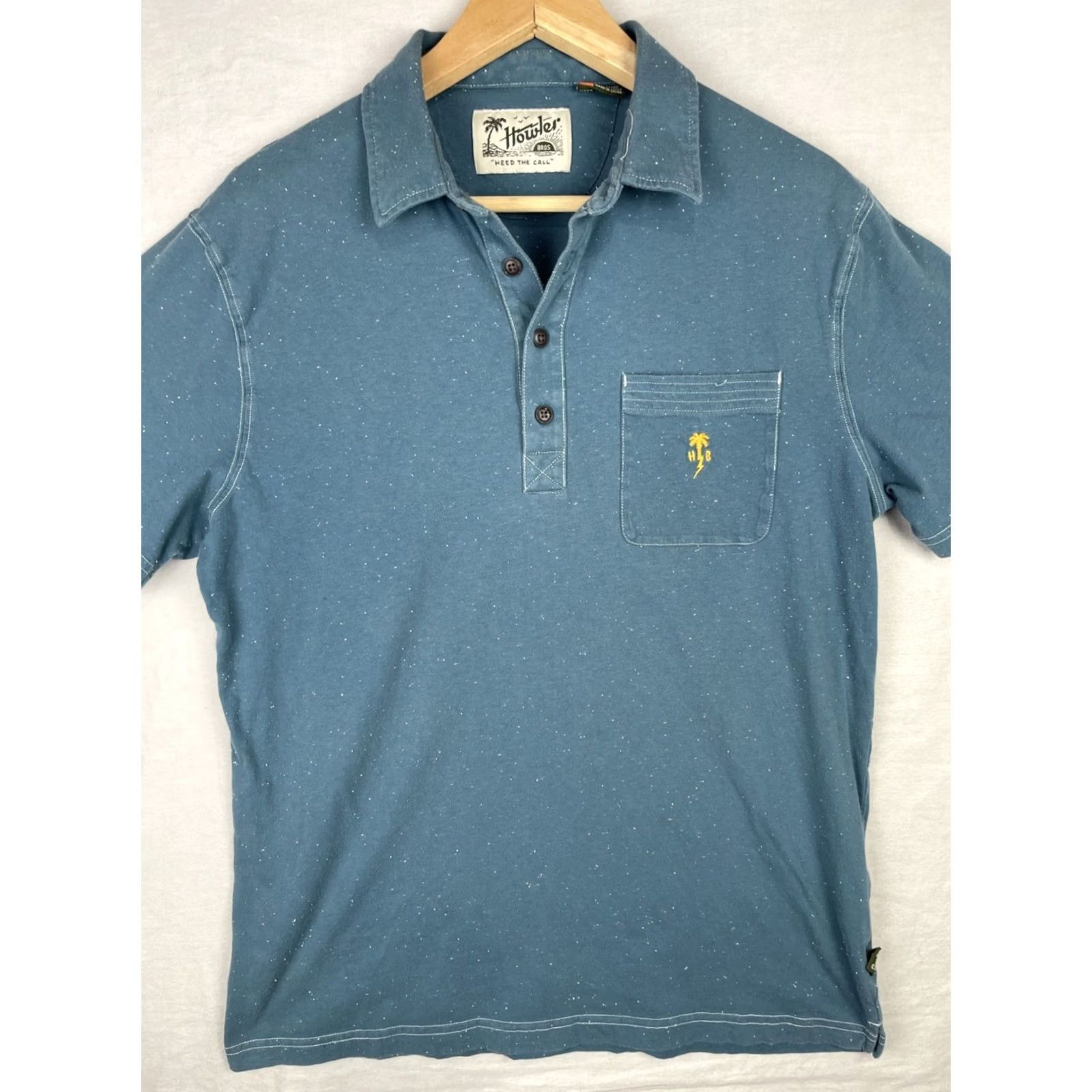 Howler Brothers Howler Bros Polo Shirt Mens M Blue Pocket Short Sleeve Collared Button Up Size US M / EU 48-50 / 2 - 3 Thumbnail