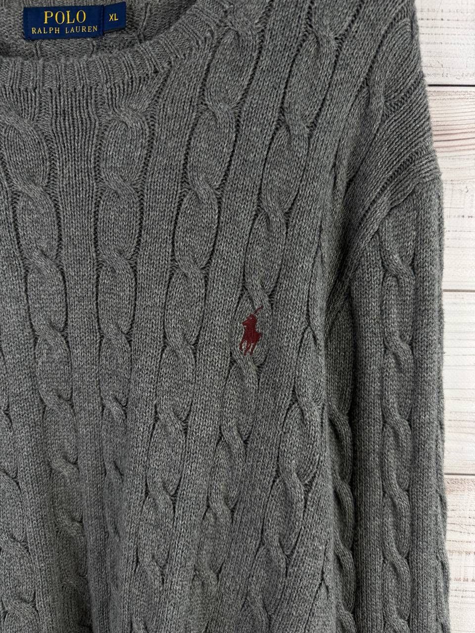 Polo Ralph Lauren Vintage Y2K Cable Knit Polo Ralph Lauren Sweater Red Pony Size US XL / EU 56 / 4 - 3 Thumbnail