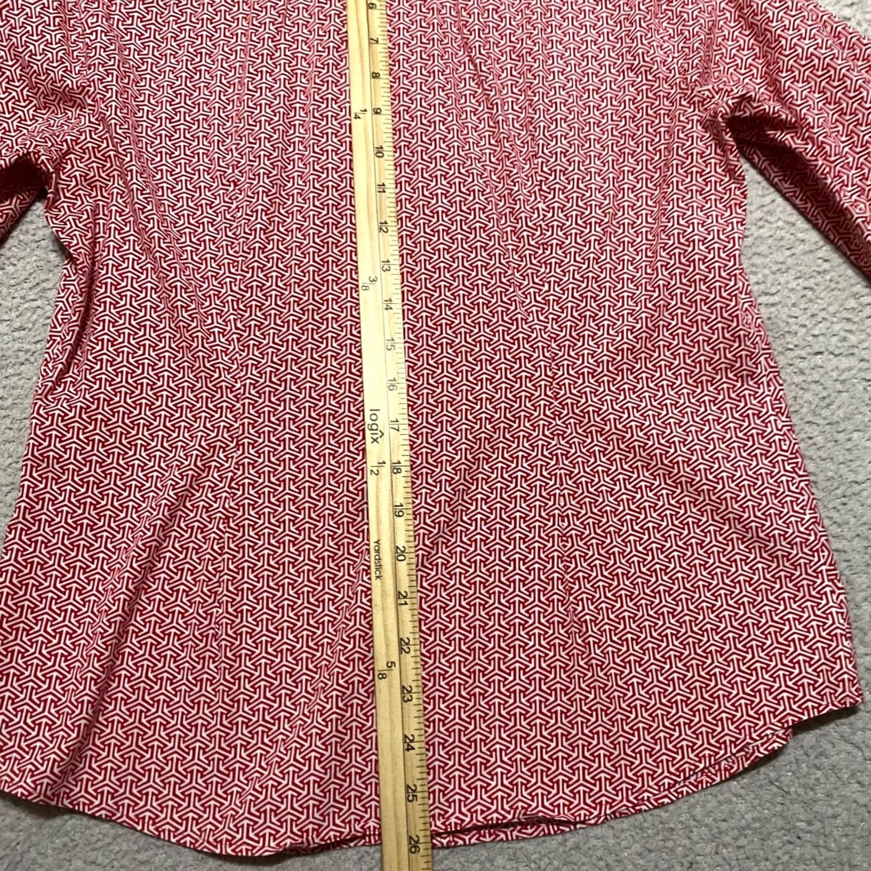 Talbots Talbots Shirt Geometric Red Button-Up Wrinkle Resistant 8 Womens Adult Regular Size Type Regular Long Sleeve Casual Yellow? Size M / US 6-8 / IT 42-44 - 7 Thumbnail