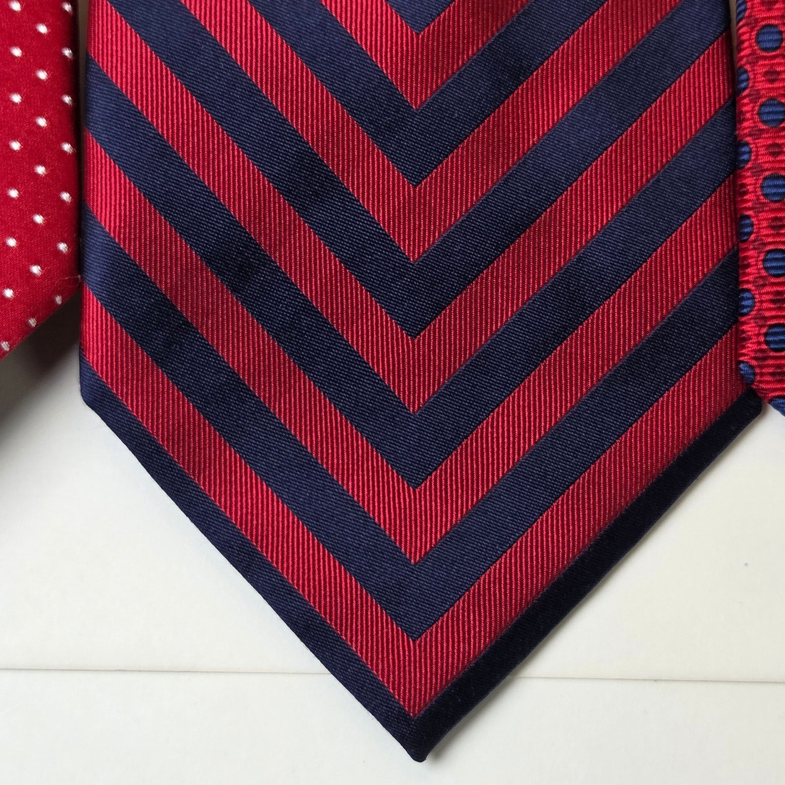 Tommy Hilfiger Tommy Hilfiger Red Silk Tie Lot 4 USA Wide 3.75" Contrast Size ONE SIZE - 5 Thumbnail