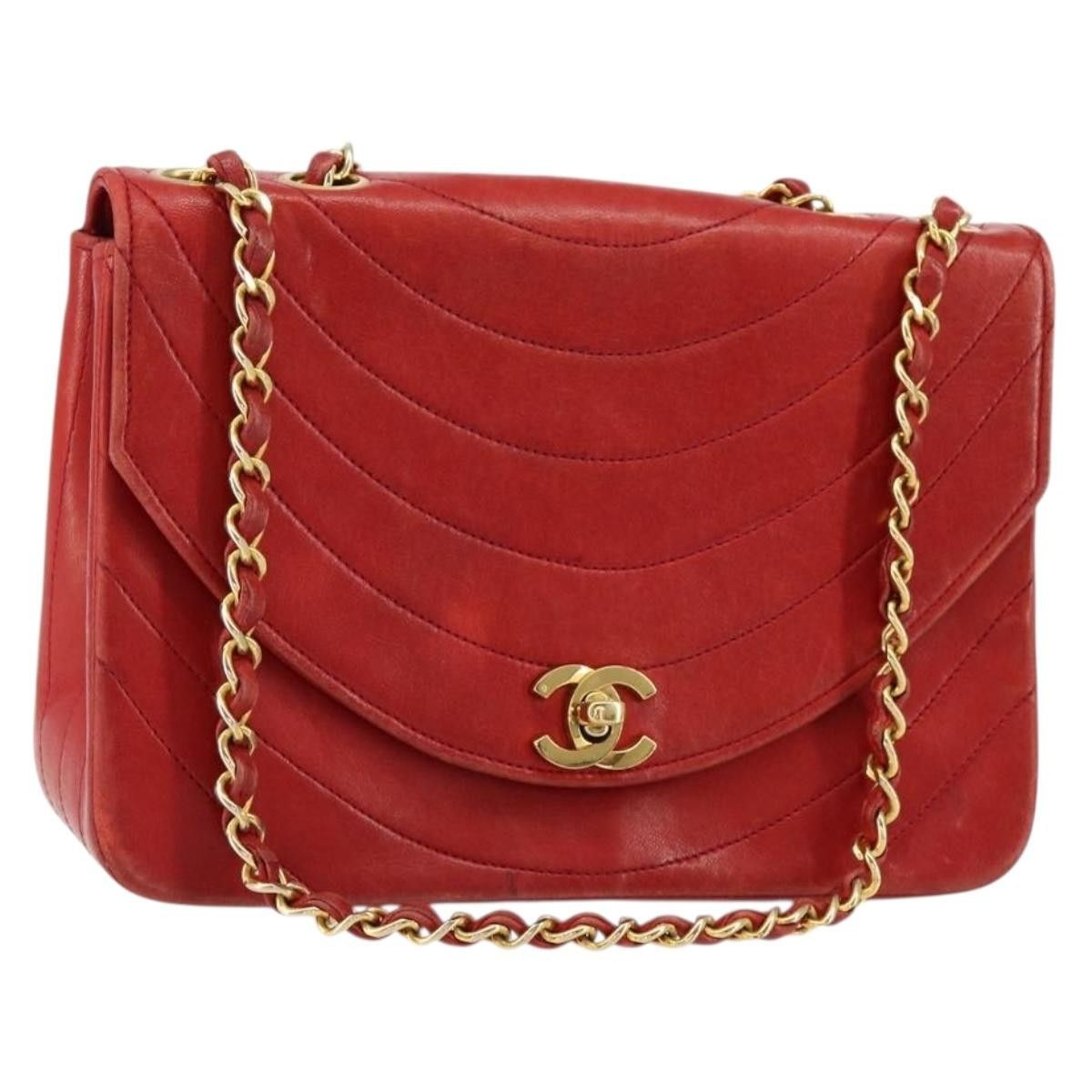 Chanel Chanel Vintage Round Flap Bag Horizontal Quilted Lambskin Size ONE SIZE - 1 Thumbnail