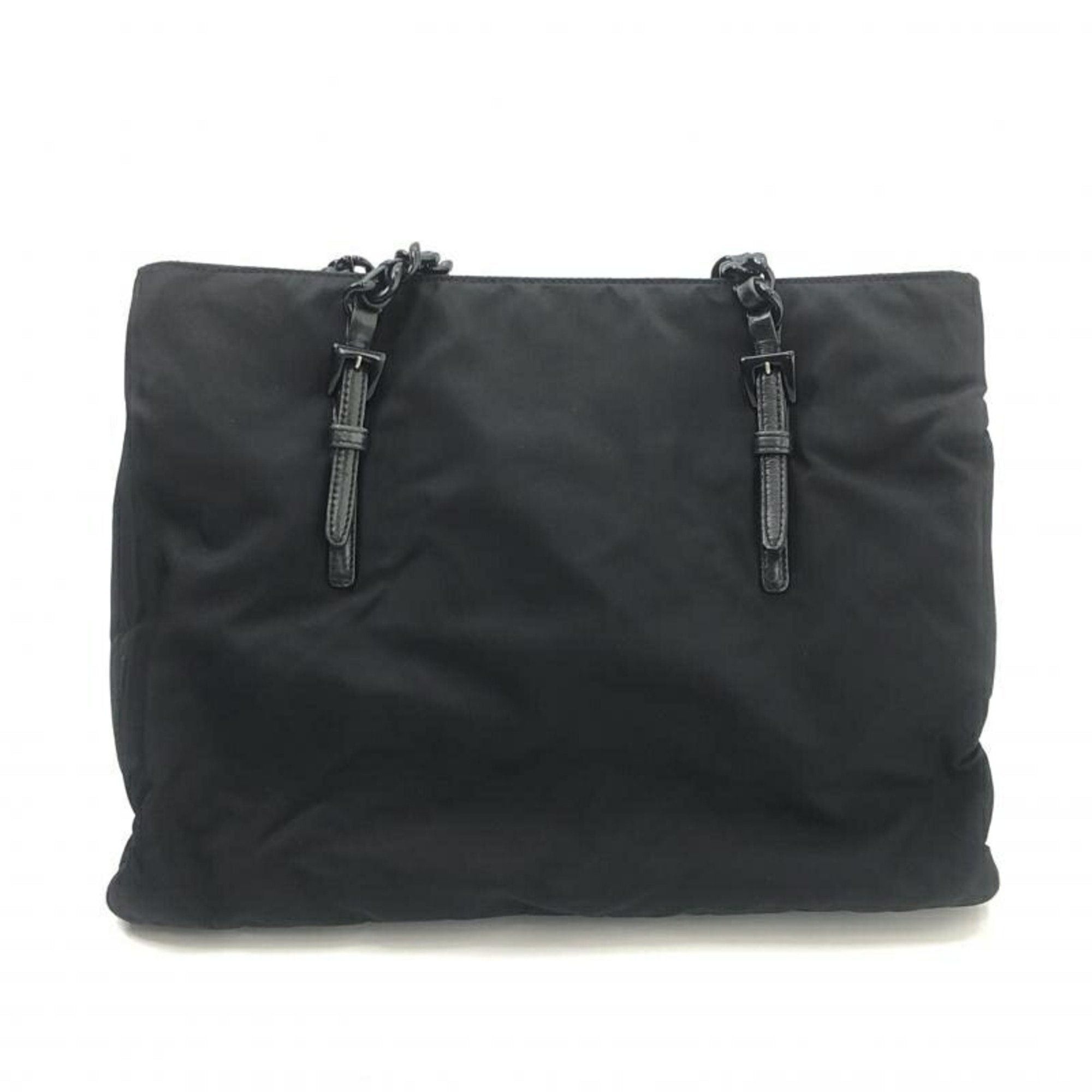 image of Prada Plastic Chain Shoulder Tote Bag B7401 Black, Women's