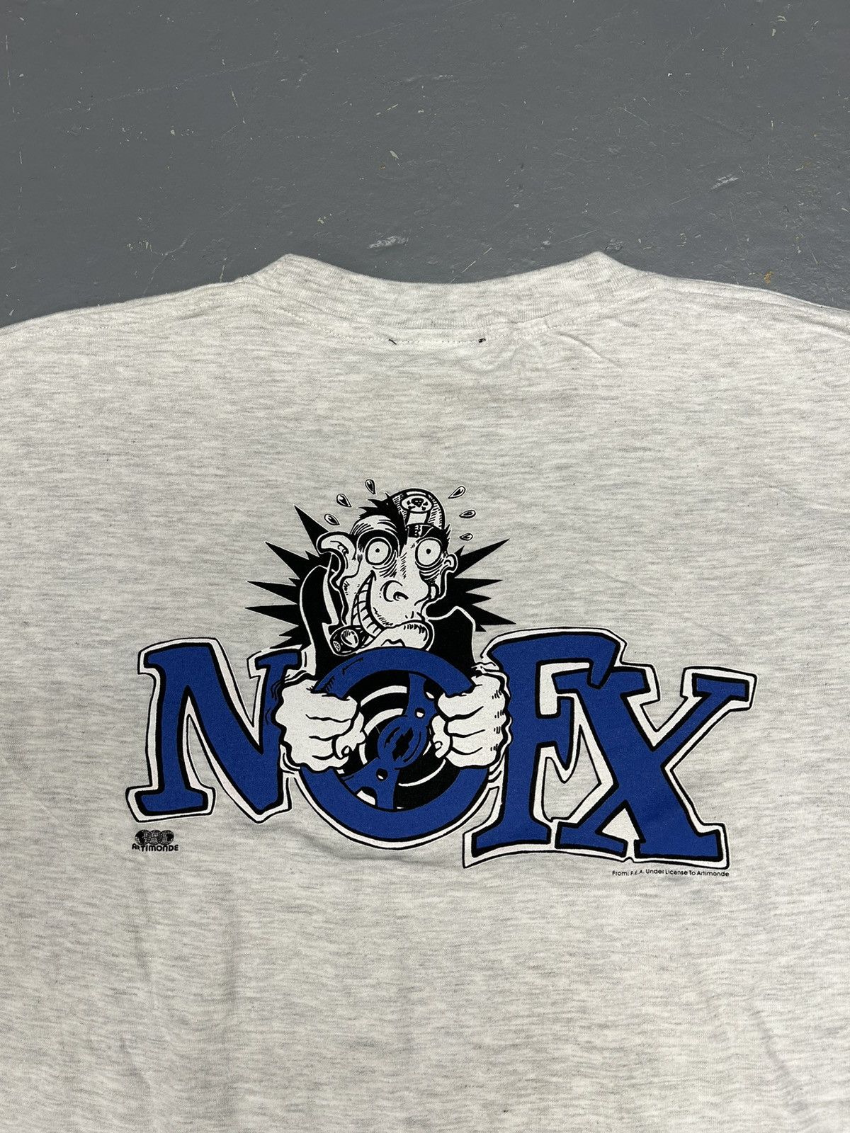 Band Tees × Vintage Crazy Vintage Essential NOFX Grey Graphic Band Tee Shirt 90s Size US L / EU 52-54 / 3 - 2 Thumbnail