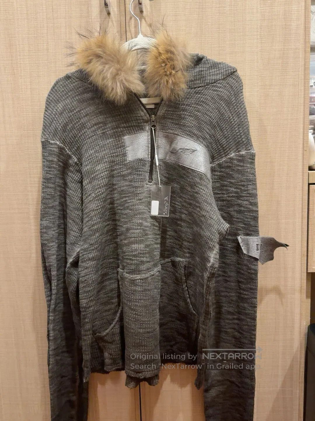 Japanese Brand Half Zip Hoodie with Fur Collar. Size S / US 4 / IT 40 - 1 Thumbnail