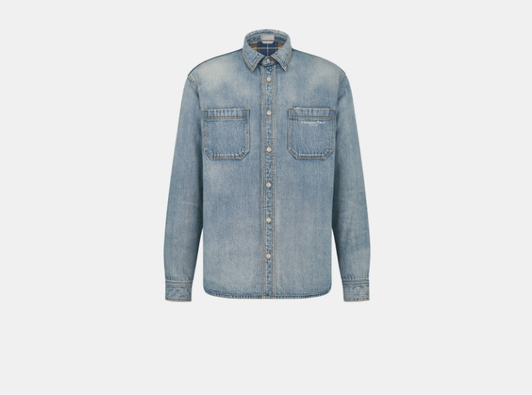 Dior o1w1db11025 513D59 Overshirt with Checkered Interior in Blue Size US L / EU 52-54 / 3 - 1 Thumbnail