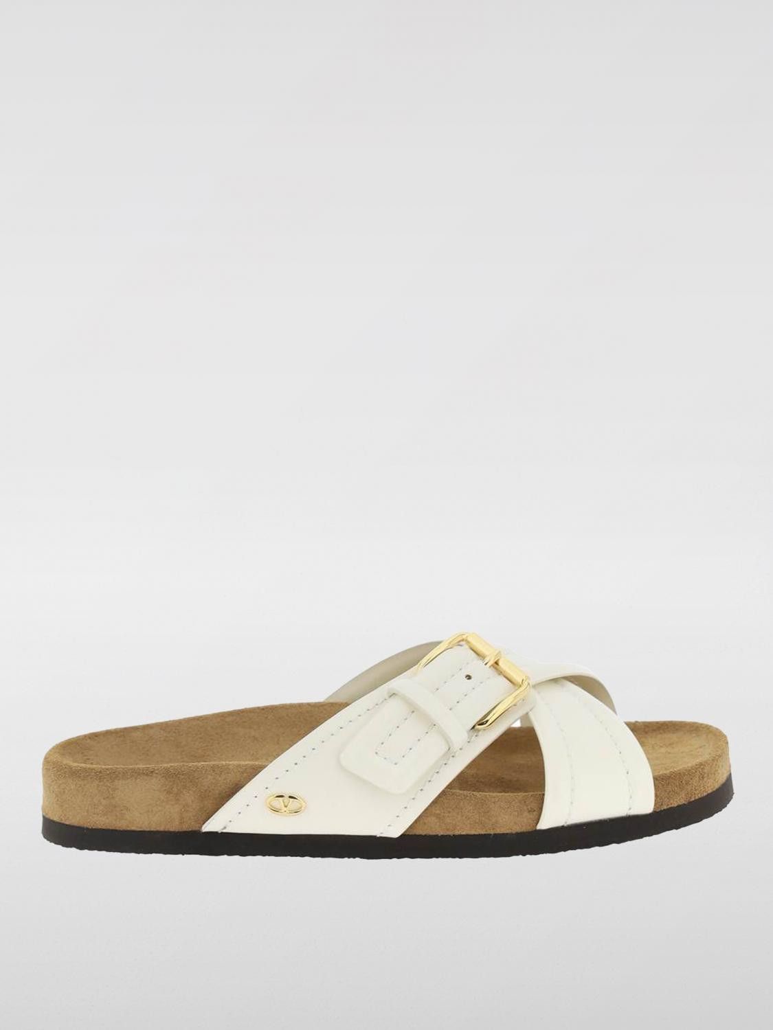 Valentino o1s22i1n0924 Smooth Leather Fussfriend Slides in White Size US 8 / IT 38 - 1 Thumbnail