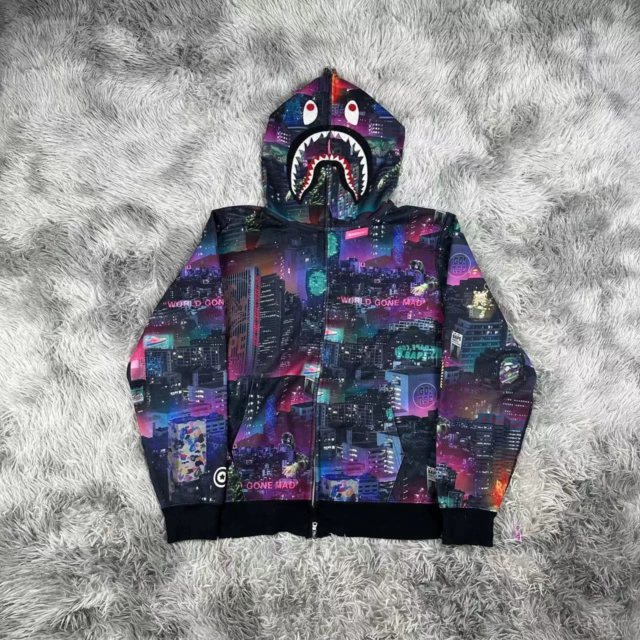 Bape Bape Purple Shark Jacket Outerwear Size US XXL / EU 58 / 5 - 1 Thumbnail