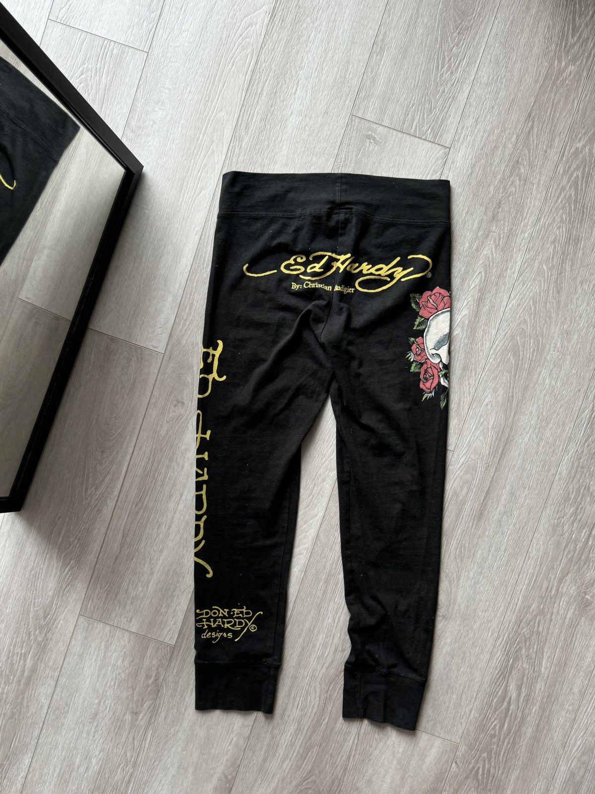 Christian Audigier × Ed Hardy × Vintage Ed Hardy by Christian Audigier Black Printed Leggings Size 25" / US 0 / IT 36 - 1 Thumbnail
