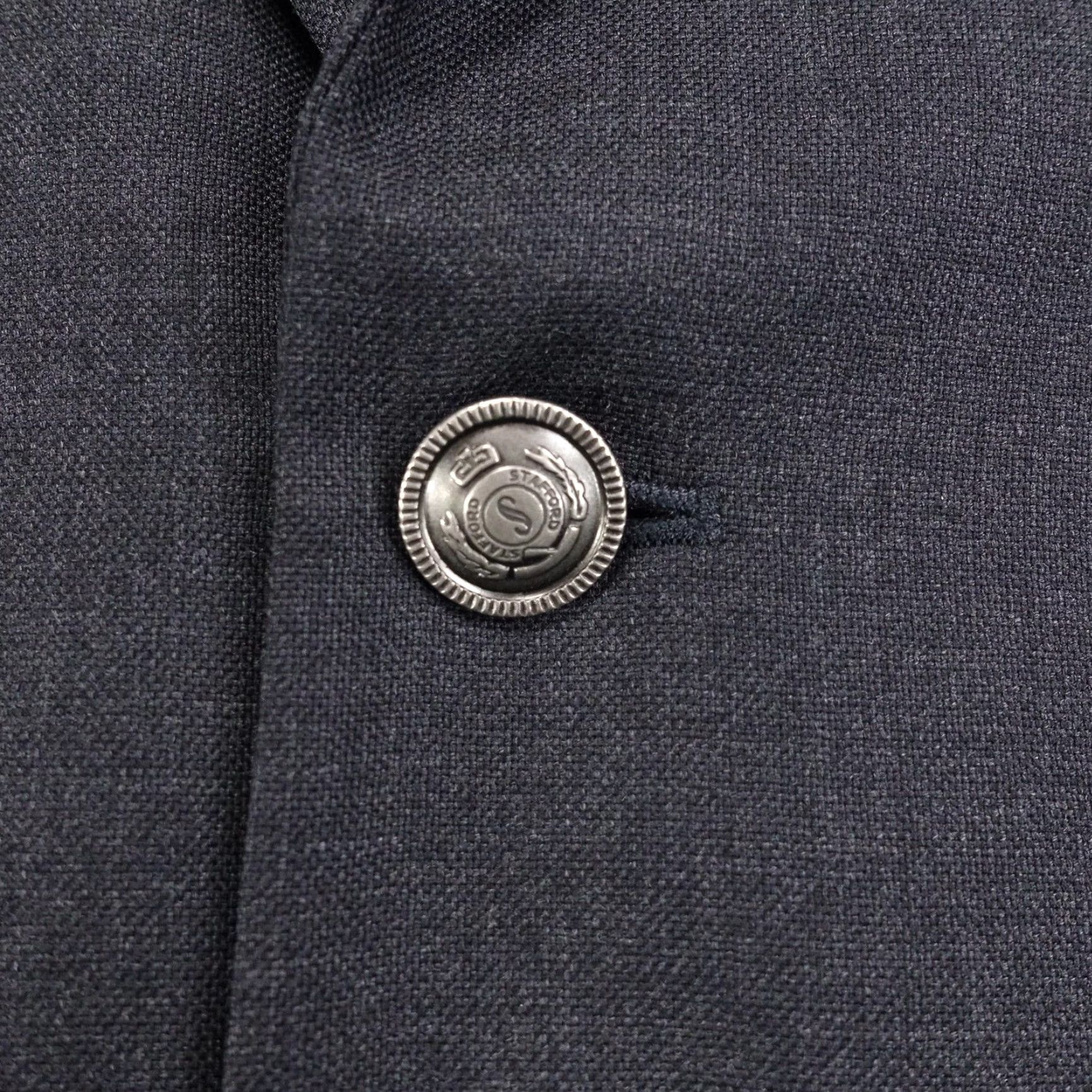 Stafford Stafford Blazer Mens 46R Slim Fit Charcoal Wool 2 Button Notch Lapel 2 Piece Coat Formal Business Size 46R - 4 Thumbnail