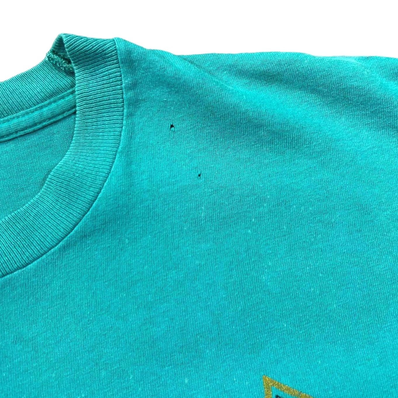 Fruit Of The Loom VINTAGE Virginia Beach "Virginia" Souvenir Distressed Graphic Single Stitch T-Shirt Mens L Teal Green Size US L / EU 52-54 / 3 - 6 Thumbnail