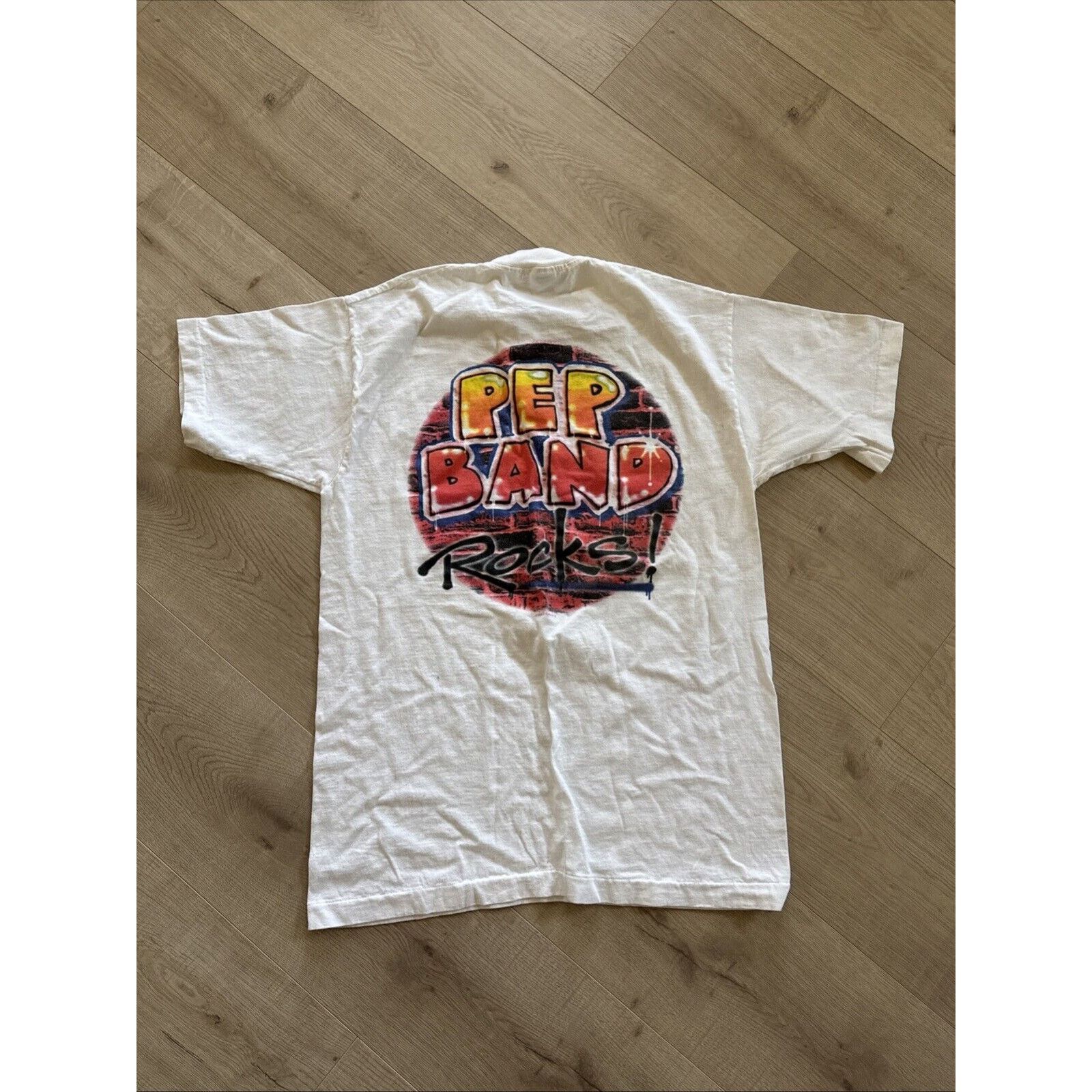 Other Large 1994 Single Stitch Pep Band Rocks EMS t shirt White Size US L / EU 52-54 / 3 - 4 Thumbnail