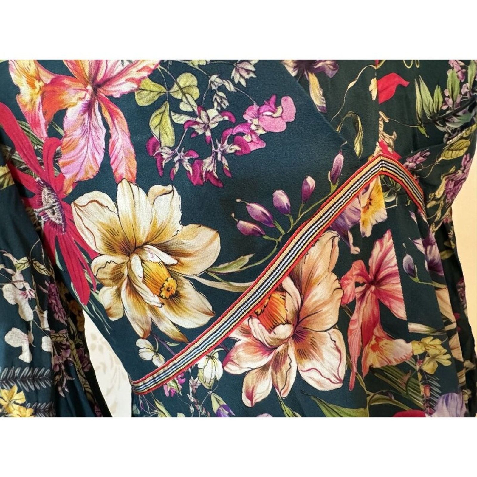 Sachin & Babi Ladies 8 Sachin & Babin Stunning 100% Silk Floral Maxi Dress Size M / US 6-8 / IT 42-44 - 6 Thumbnail