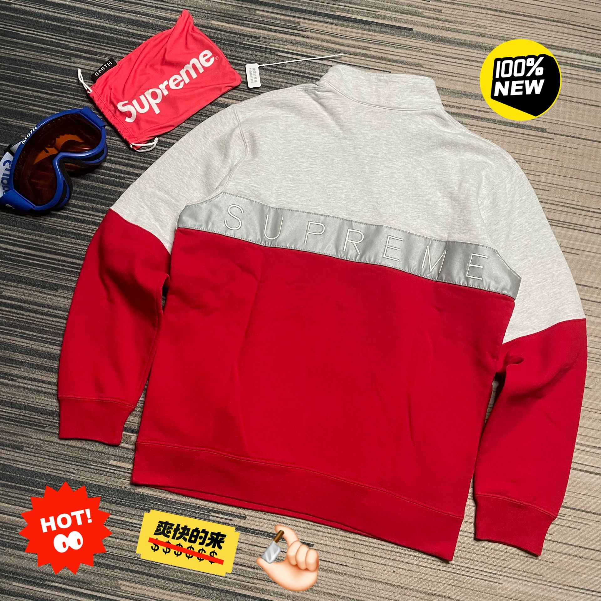 トップス Supreme 3MReflective Logo Thermal Zip UP Supreme Supreme 3M Reflective Logo Thermal Zip Up Hoodie FLAGS USA