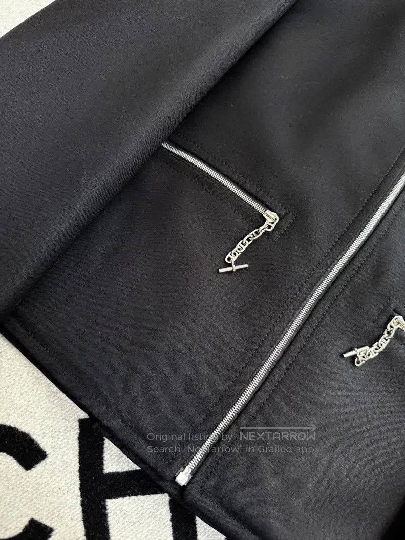 Hermes Hermes Black Cashmere V-Neck with Silver Buttons, Zipper P Size XS / US 0-2 / IT 36-38 - 8 Thumbnail