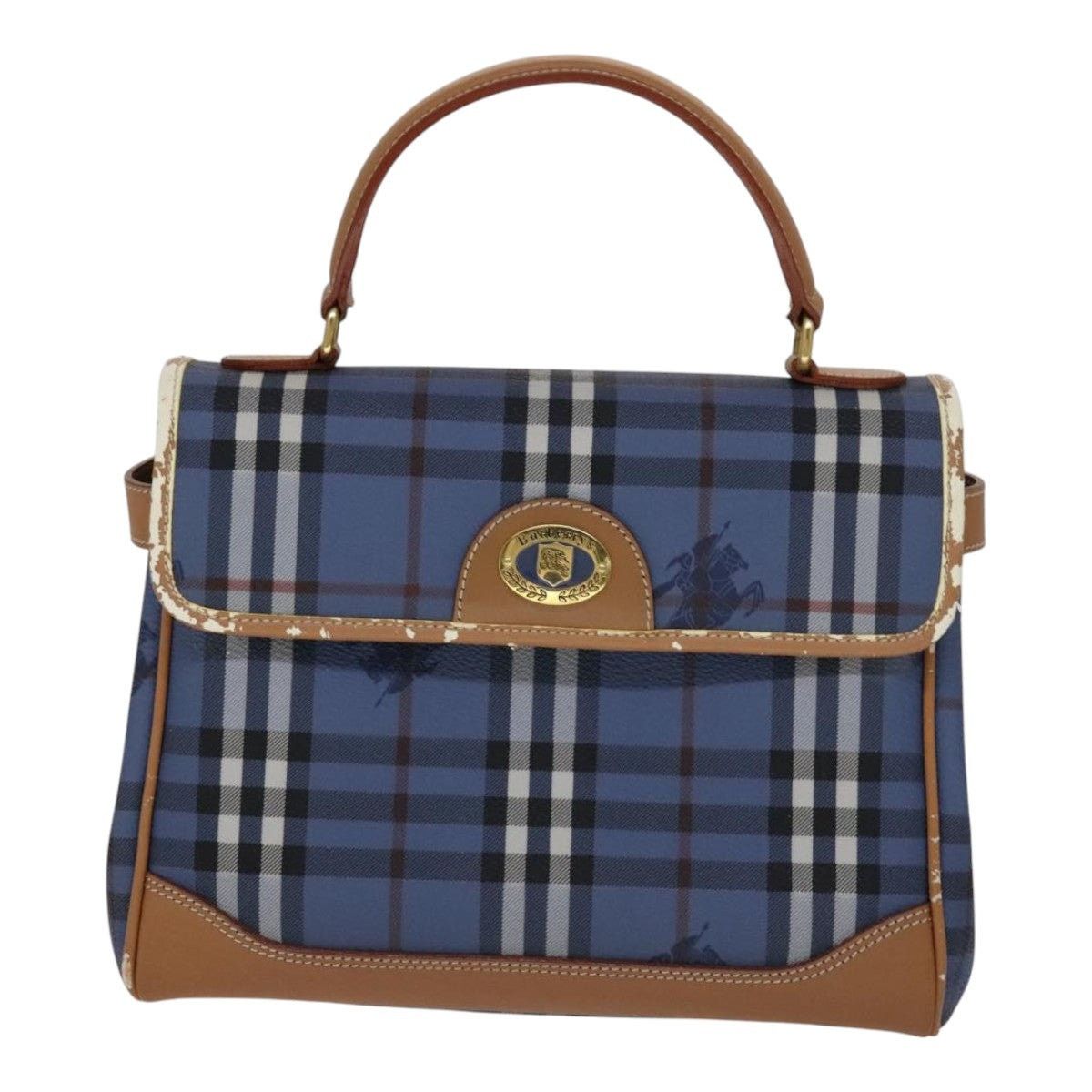 Burberry Burberry Nova Check Hand Bag Pvc Leather Blue Size ONE SIZE - 13 Thumbnail