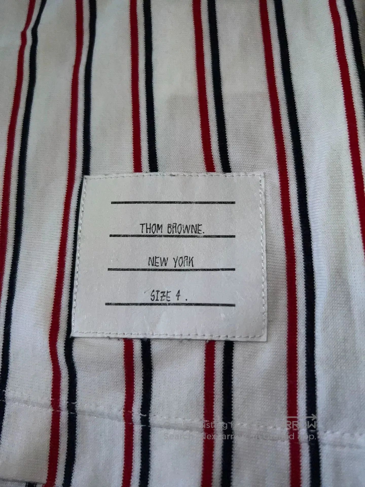 Thom Browne thom browne striped logo short sleeve t-shirt. Size US M / EU 48-50 / 2 - 5 Thumbnail