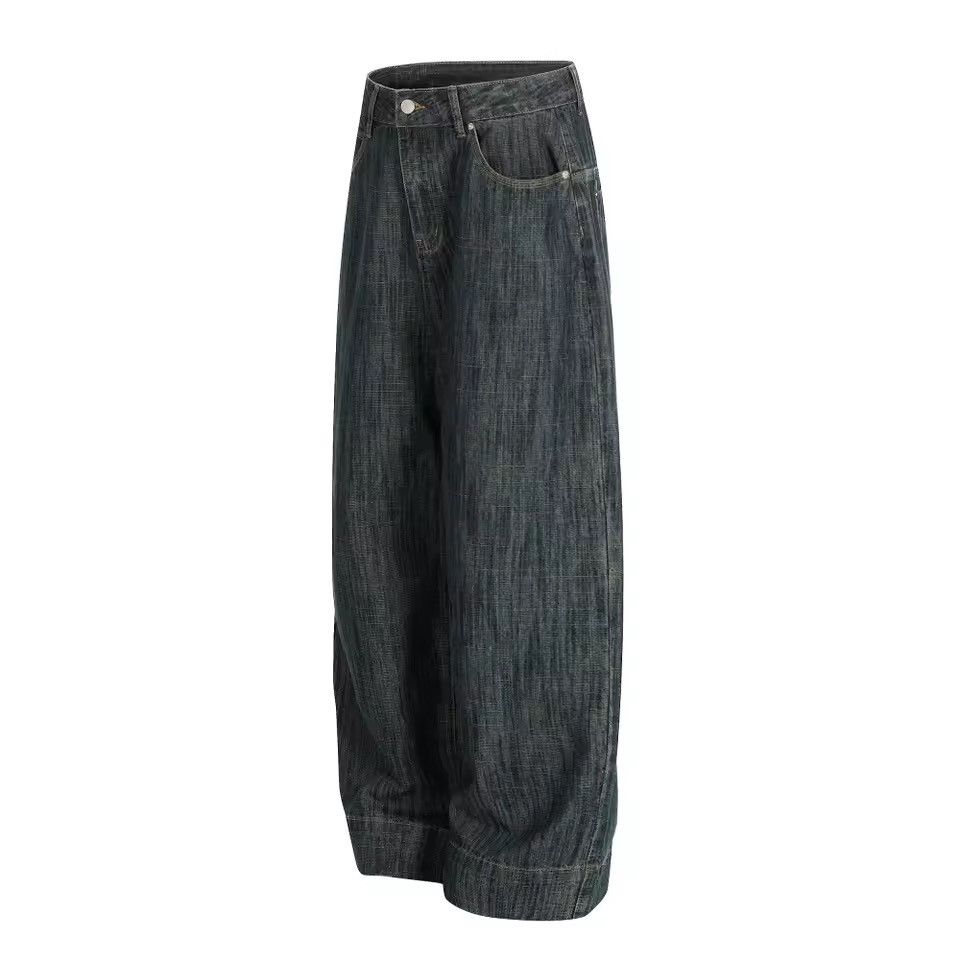 Jean Washed Streetwear Baggy Y2k Straight Jeans Pants Size US 32 / EU 48 - 3 Thumbnail