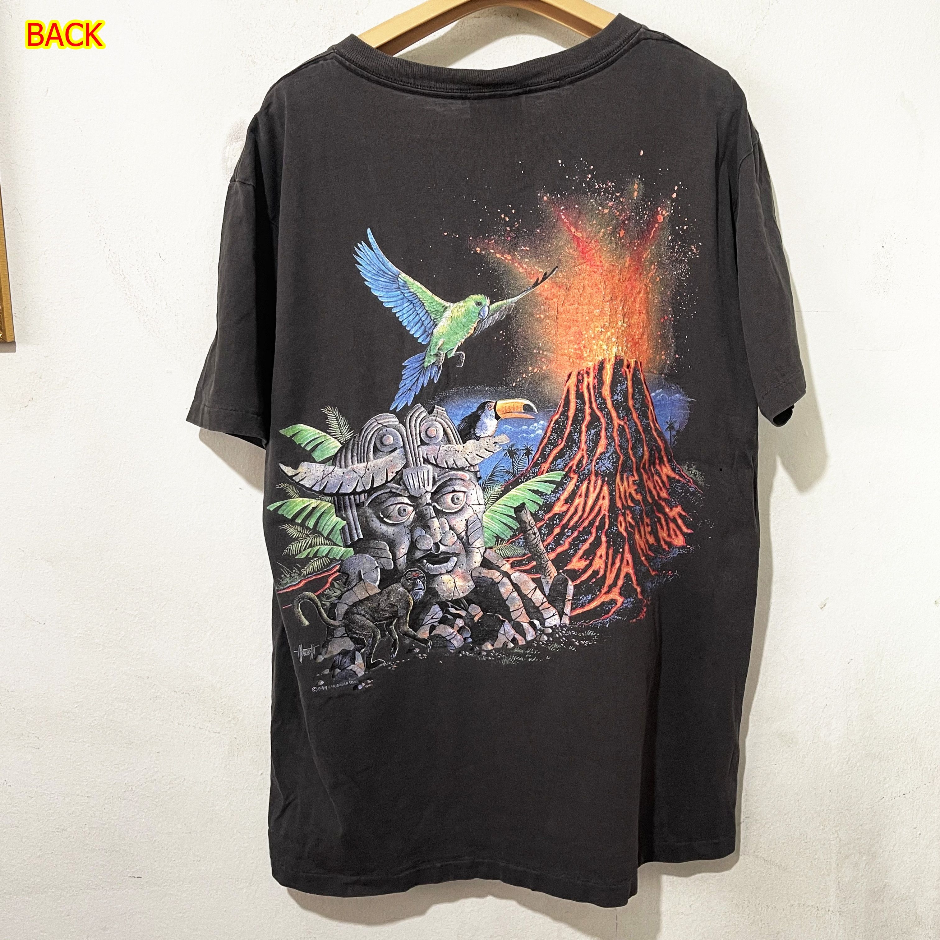 Vintage Vintage 90s Caribbean Soul Tropical Volcano T-Shirt Size US L / EU 52-54 / 3 - 1 Thumbnail