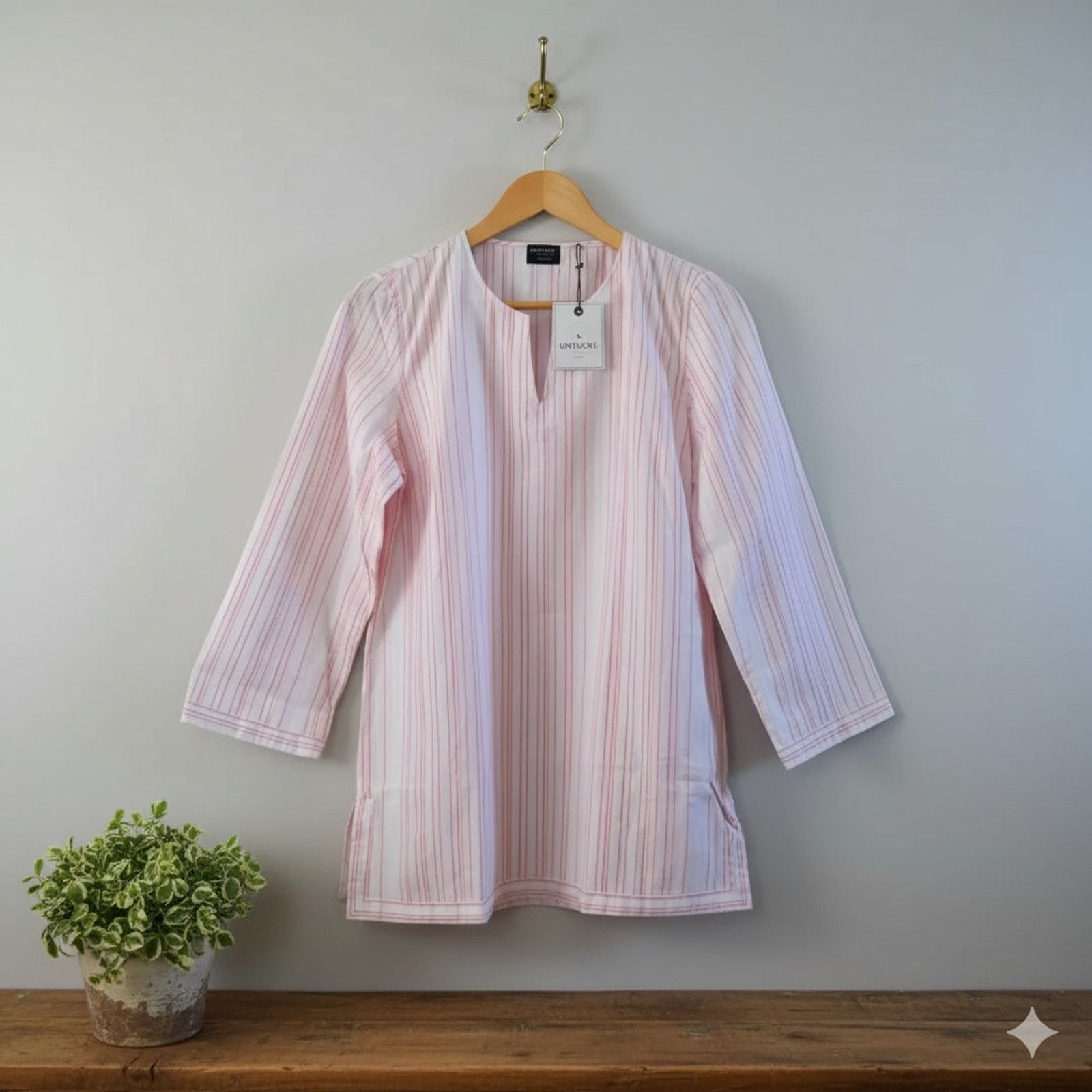 UNTUCKit Untuckit New Durfort Cotton Tunic Blouse Top Size 16 Size XXL / US 16-18 / IT 52-54 - 1 Thumbnail