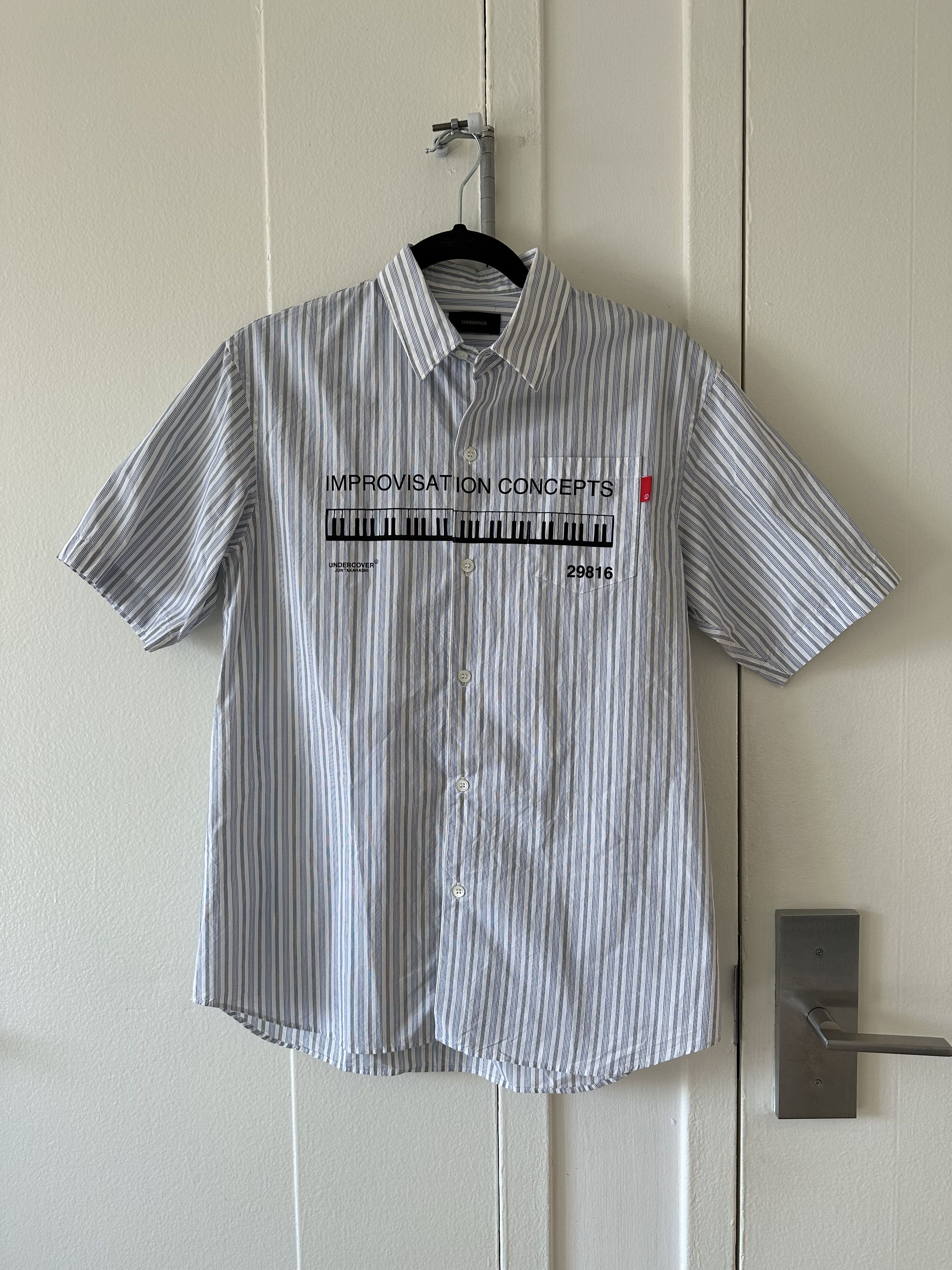 image of Undercover "improvisation Concepts" Striped Button Up Shirt, Men's (Size Small)