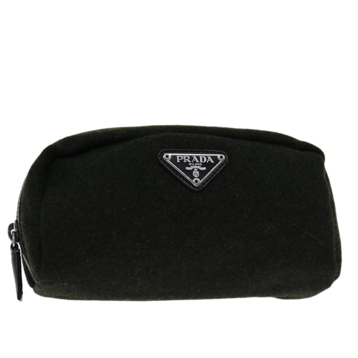 Prada Khaki Wool Clutch Bag (Pre-Owned) Size ONE SIZE - 1 Thumbnail