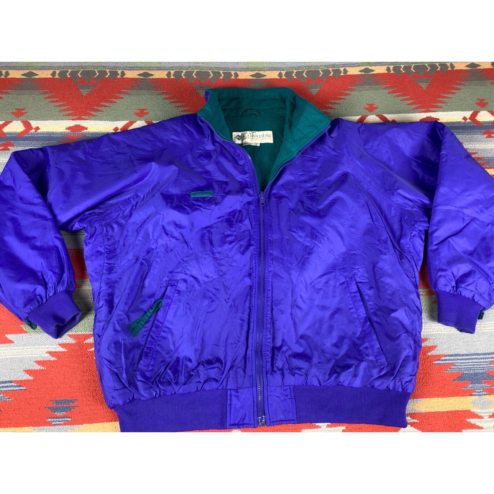 Vintage VINTAGE Columbia Sportswear Jacket Windbreaker XL Purple Fleece Lined Bomber Jacker Mens Size US XL / EU 56 / 4 - 3 Thumbnail
