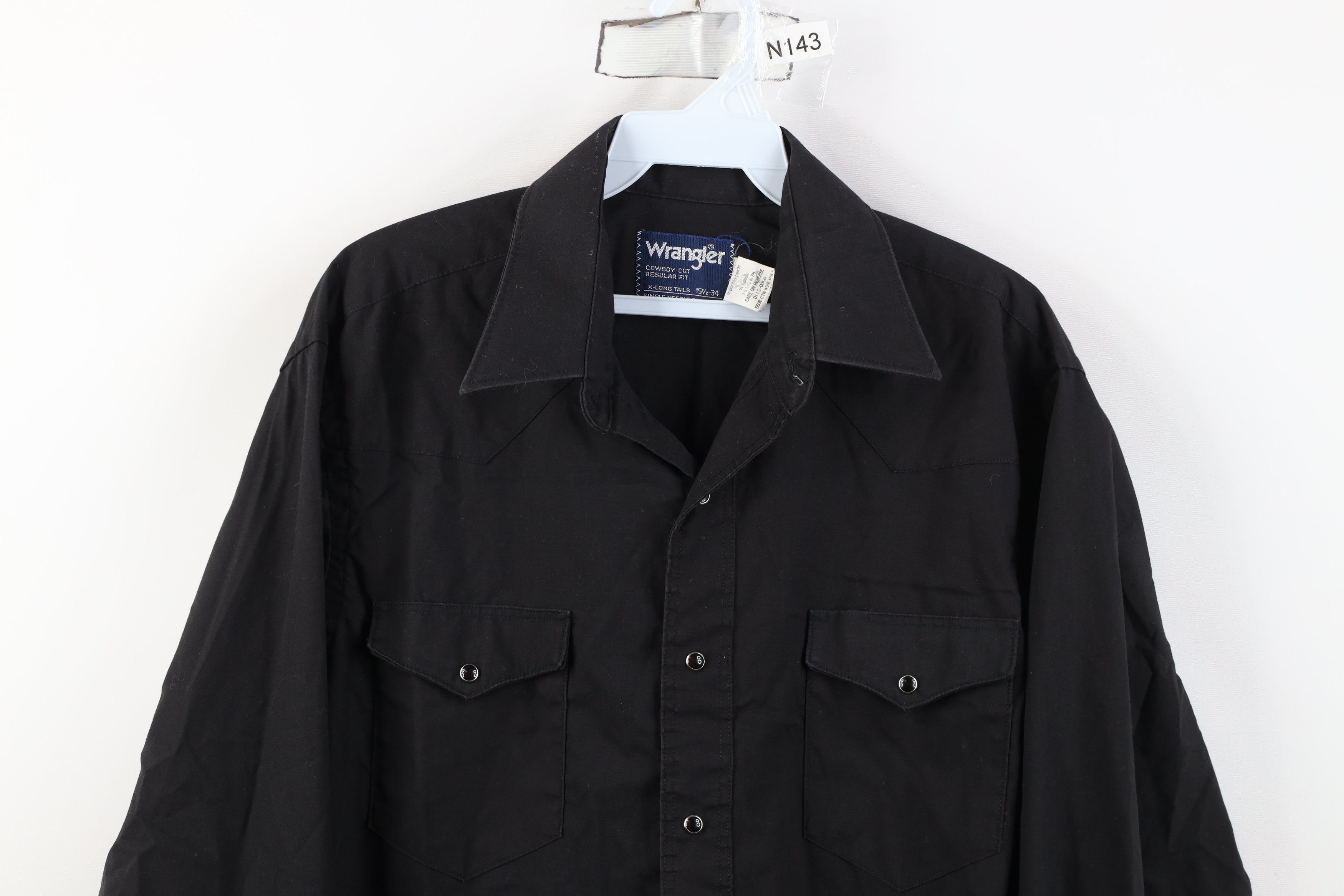 Wrangler Vintage 90s Wrangler Cowboy Snap Button Shirt Black USA Size US M / EU 48-50 / 2 - 2 Thumbnail