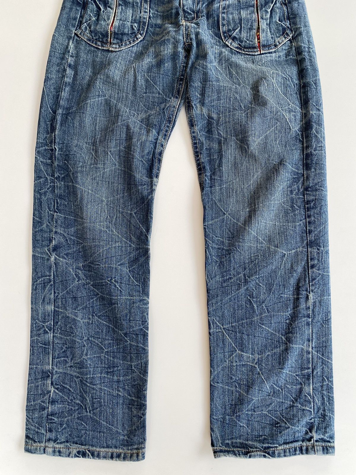 Japanese Brand × Vintage Vintage Denim Double Waist Flared Size US 32 / EU 48 - 4 Thumbnail