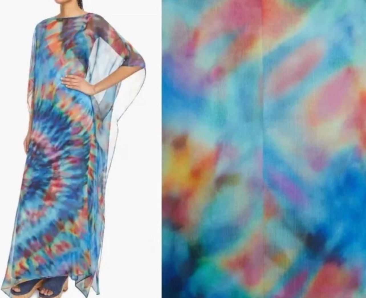 Chloe Chloe Tie Dye Silk Caftan & Maxi Slip Dress Blue Size 38 Size S / US 4 / IT 40 - 6 Thumbnail