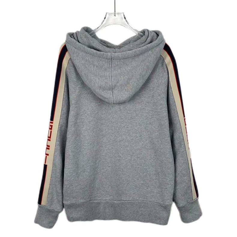 Gucci Gucci Gray side stripe cotton hooded drawstring long-sleeve Size US S / EU 44-46 / 1 - 2 Thumbnail