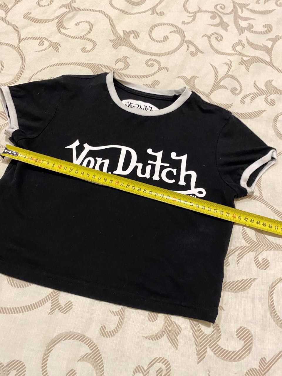Von Dutch Vintage Y2K Von Dutch Logo Black Cropped Baby Tee Size XL / US 12-14 / IT 48-50 - 4 Thumbnail