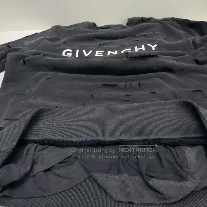 Givenchy Givenchy SS23 Tear Detail Logo Print Sweatshirt. Size US L / EU 52-54 / 3 - 9 Thumbnail