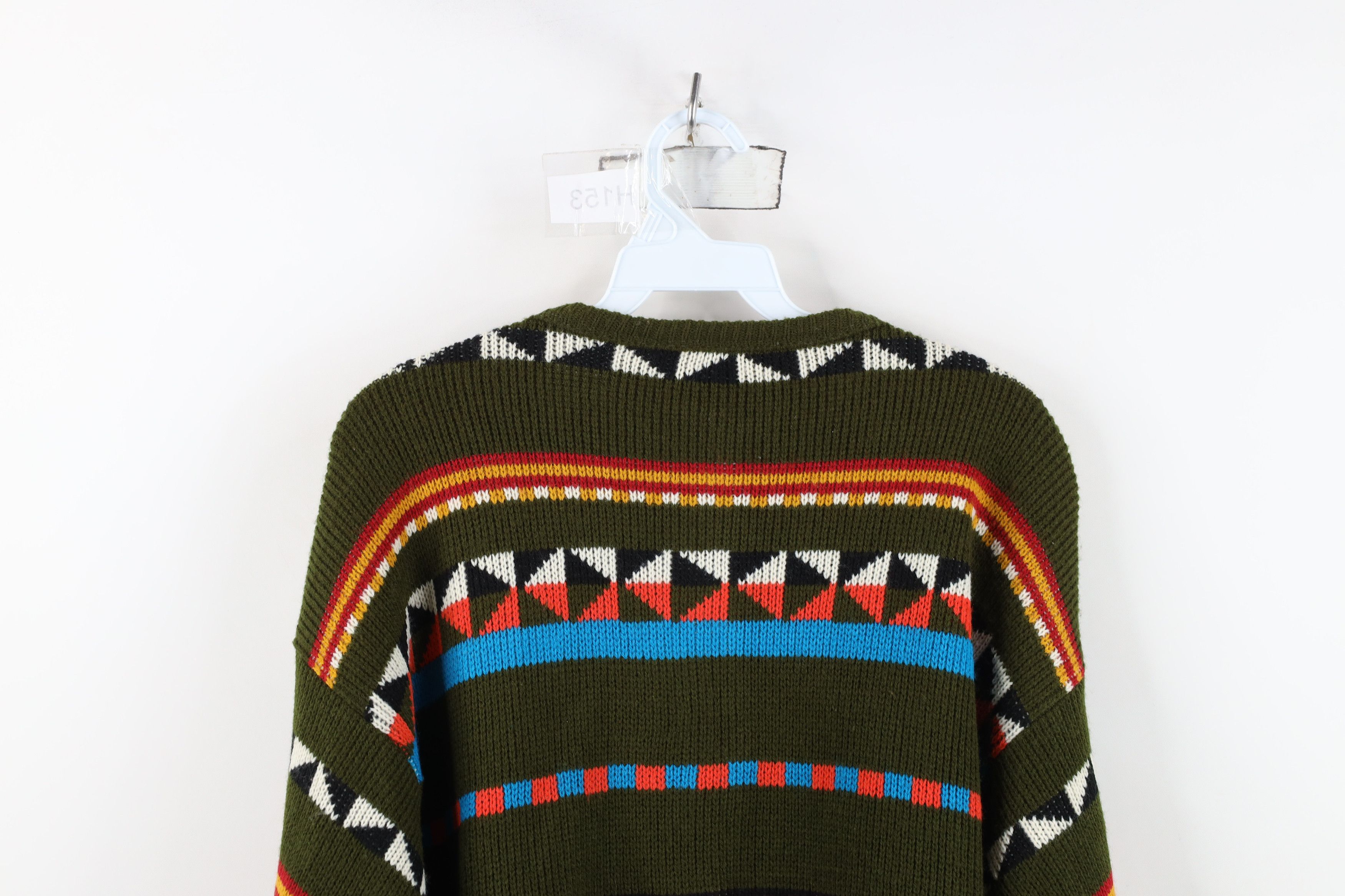 Vintage Vintage 80s Streetwear Geometric Knit Cardigan Sweater USA Size M / US 6-8 / IT 42-44 - 10 Thumbnail