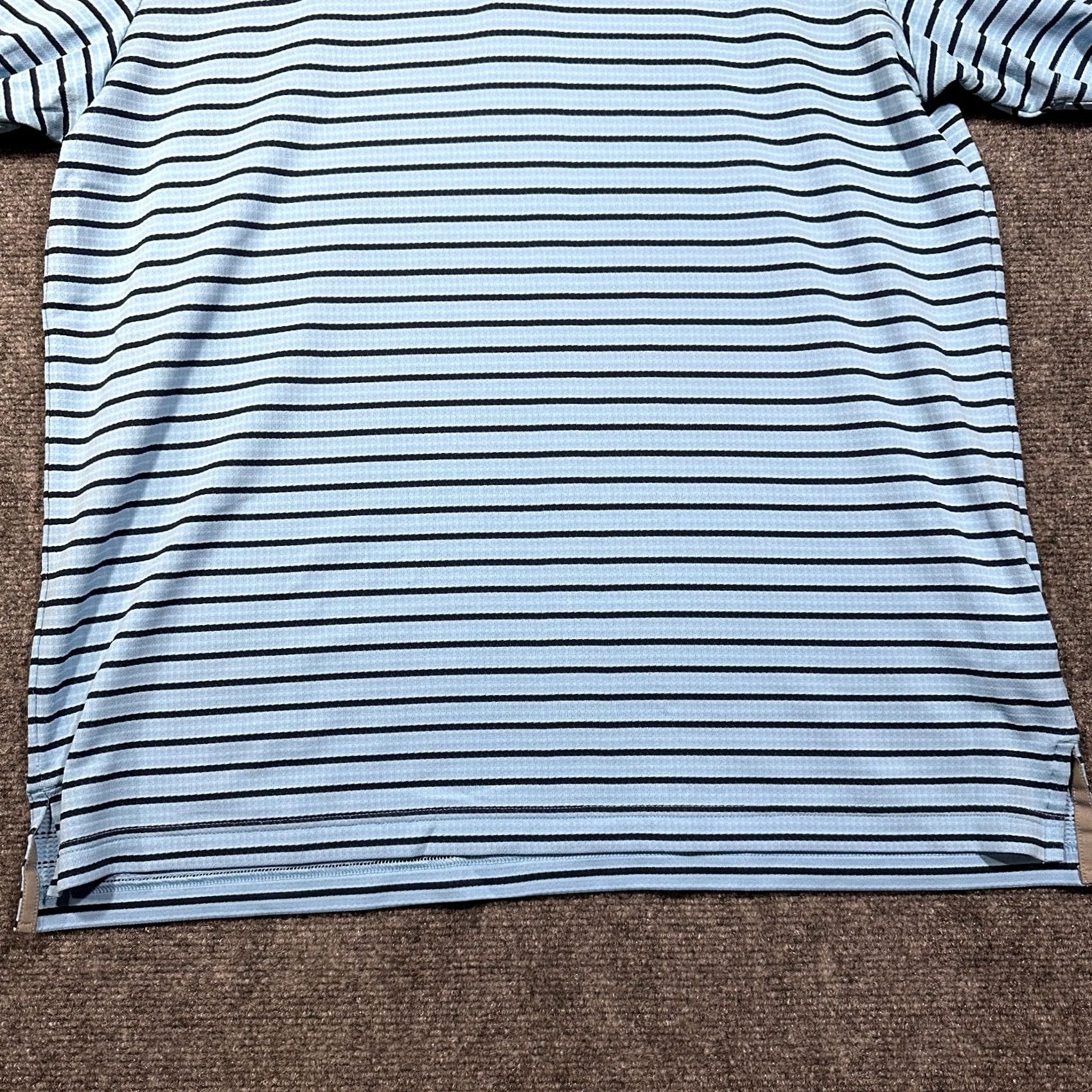 Adidas Adidas Polo Shirt Mens Large Heat RDY Blue Stripe Reflective Short Sleeve Golf Shirt Size US L / EU 52-54 / 3 - 2 Thumbnail