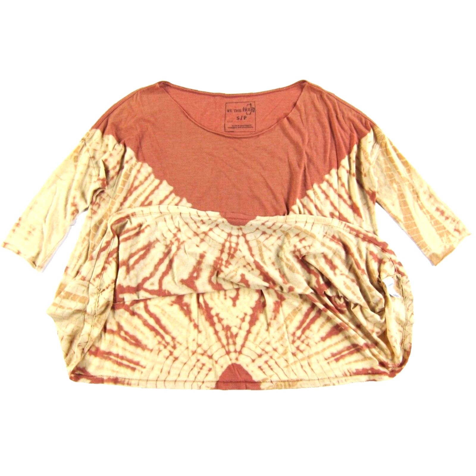 Vintage We The Free Lightweight Cotton Orange Yellow Tie Dye Oversized T-Shirt Blouse S Size S / US 4 / IT 40 - 4 Thumbnail
