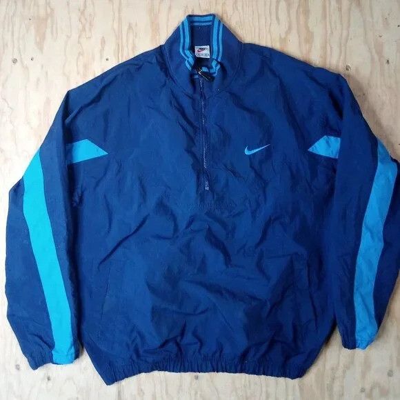Nike × Vintage Vintage Nike Spell Out Pullover Windbreaker Jacket Back Hit Size US XL / EU 56 / 4 - 2 Thumbnail