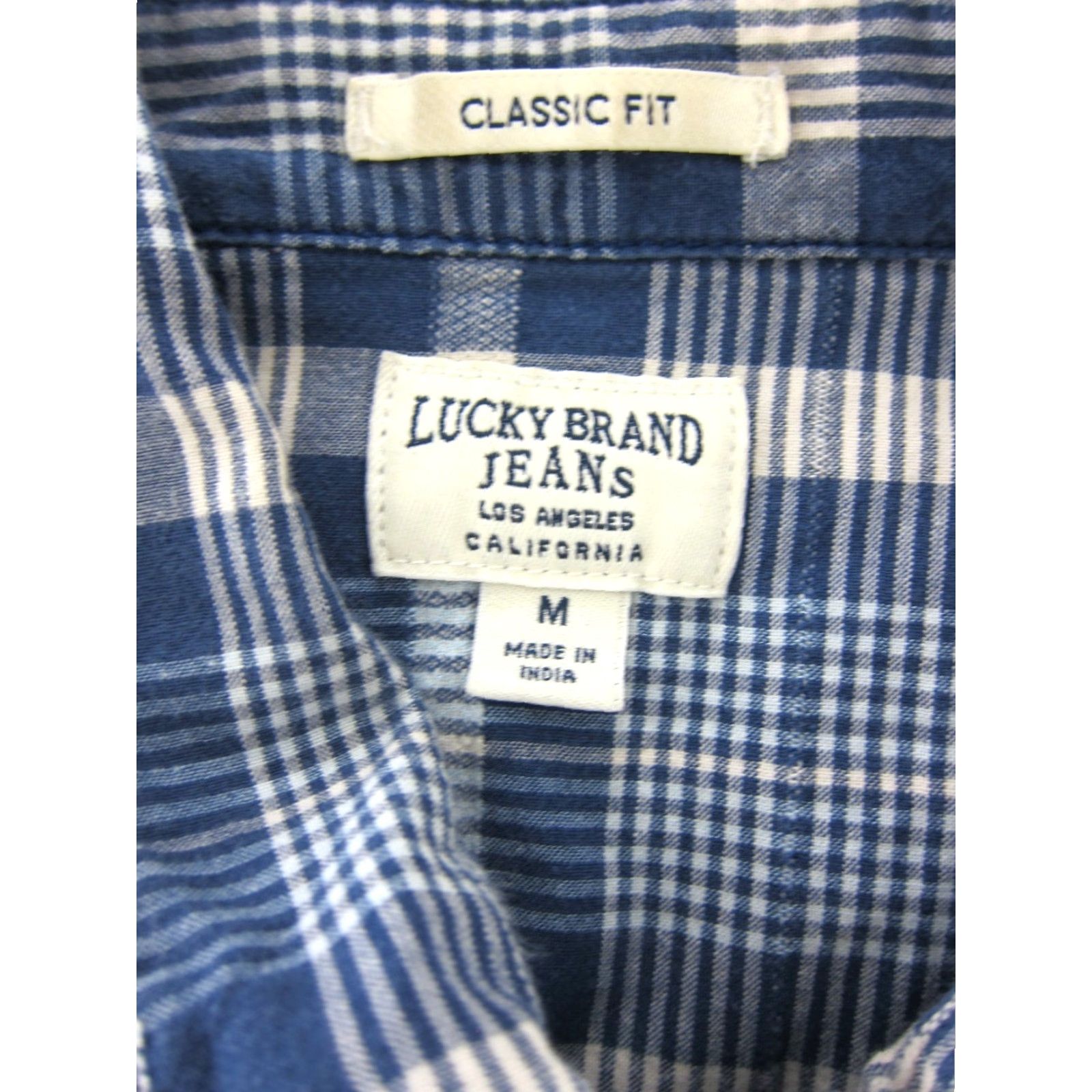 Lucky Brand Lucky Brand Cotton Blue Plaid Western Long Sleeve Snap Button Up Collar Shirt M Mens Shirt Size US M / EU 48-50 / 2 - 3 Thumbnail