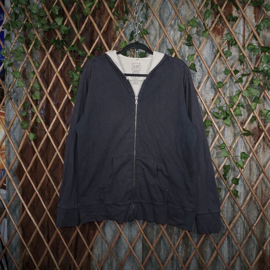 Gap Large - Vintage Y2K gap zip up thermal lined 2000s hoodie Size US L / EU 52-54 / 3 - 1 Thumbnail