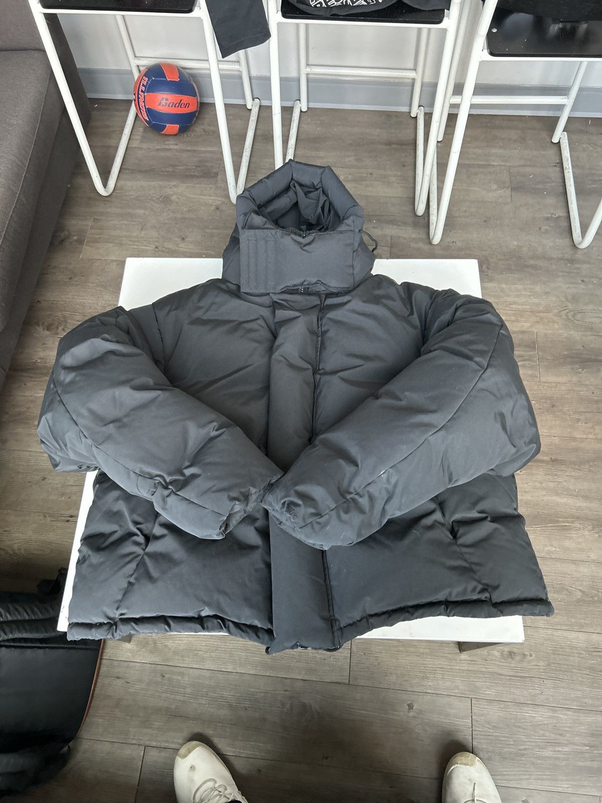 image of Entire Studiossoa Puffer Jacket Soot in Black, Men's (Size 2XL)