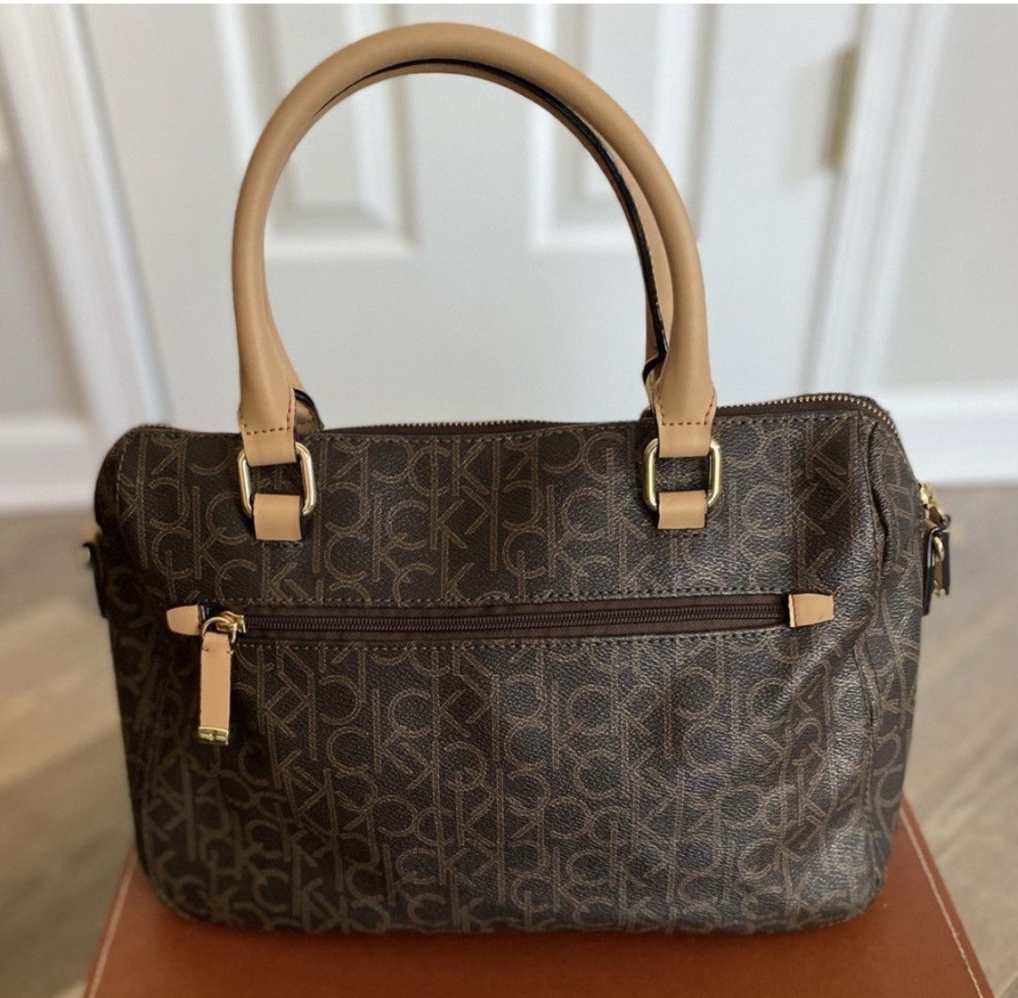 Calvin Klein CALVIN KLEIN LEATHER CK LOGO SATCHEL PURSE HANDBAG Size ONE SIZE - 5 Thumbnail