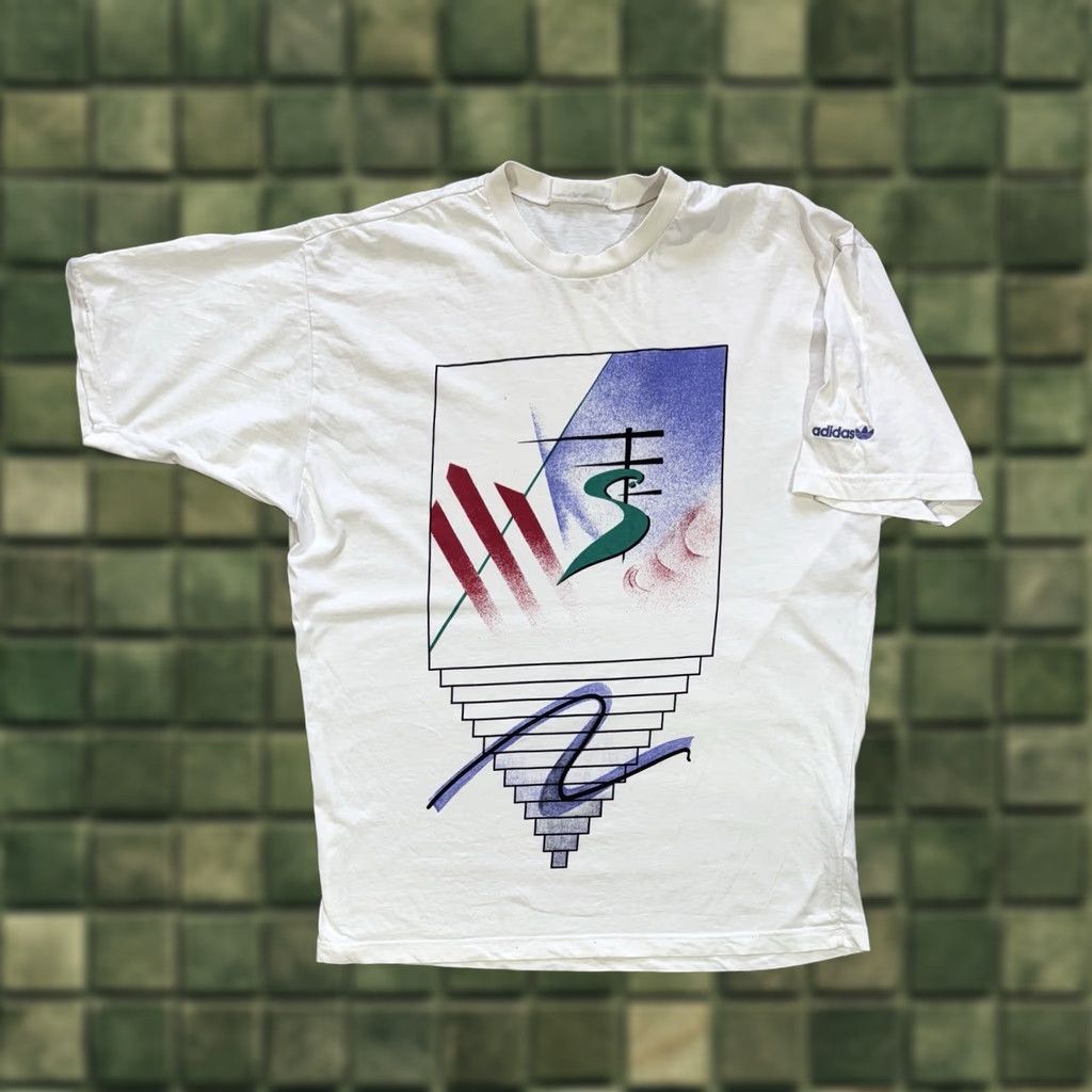 Adidas VINTAGE Stefan Edberg Adidas T-shirt Men 40/42 White 90s Cotton Shirt Mens Size US L / EU 52-54 / 3 - 1 Thumbnail