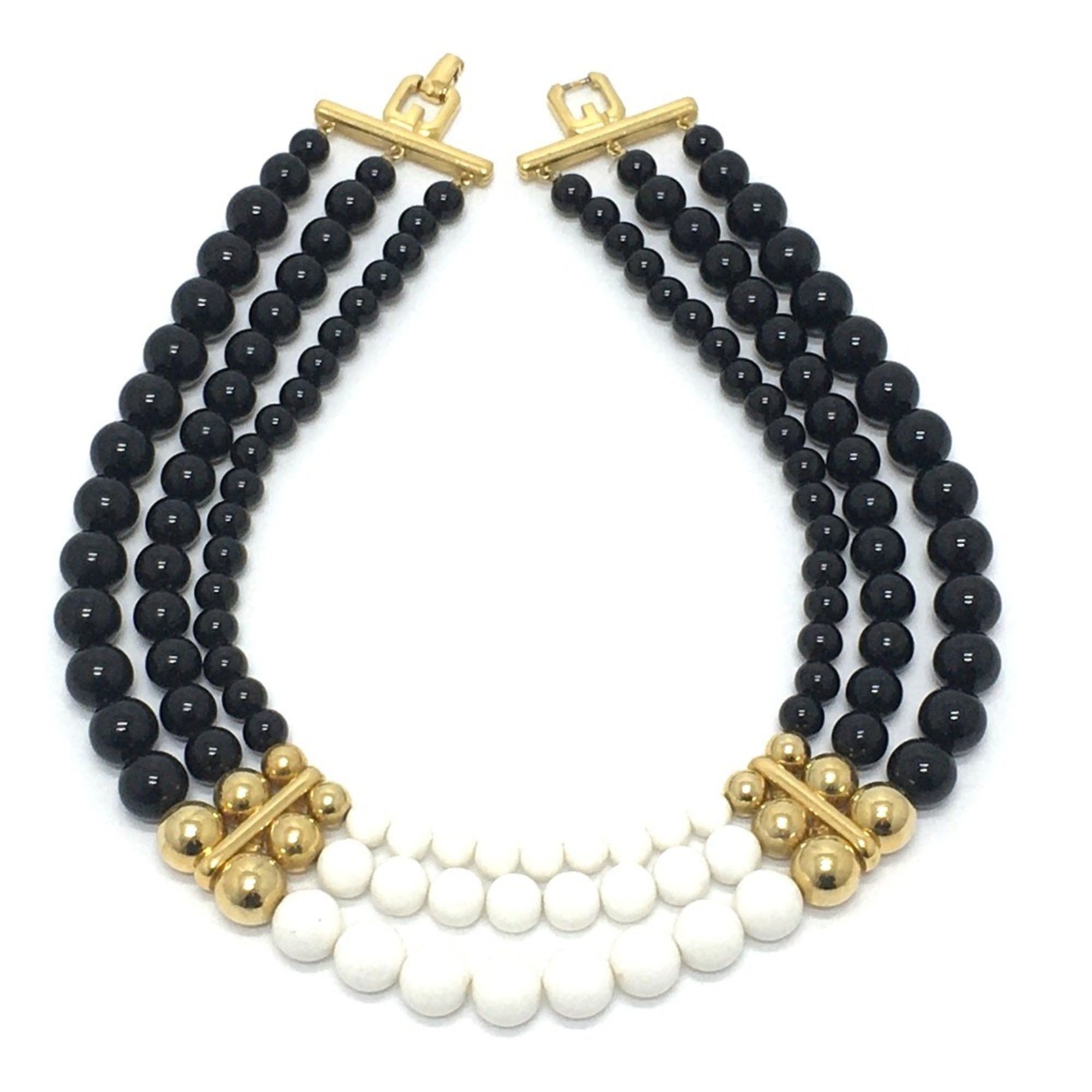 Givenchy Givenchy 3 stations Accessories necklace Necklace Black x White GoldHardware Size ONE SIZE - 1 Thumbnail