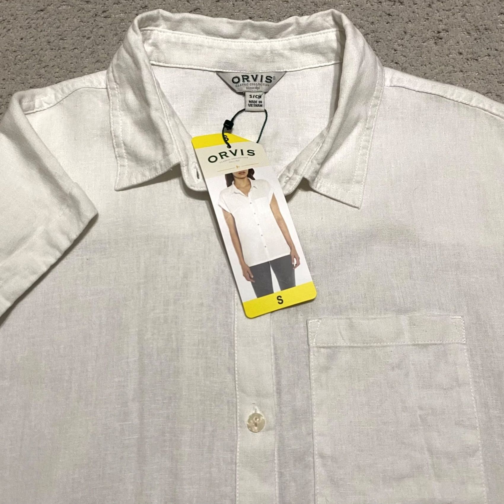 Orvis Orvis Shirt Womens Small White Linen Rayon Button Up Cap Sleeve NWT New Size S / US 4 / IT 40 - 5 Thumbnail
