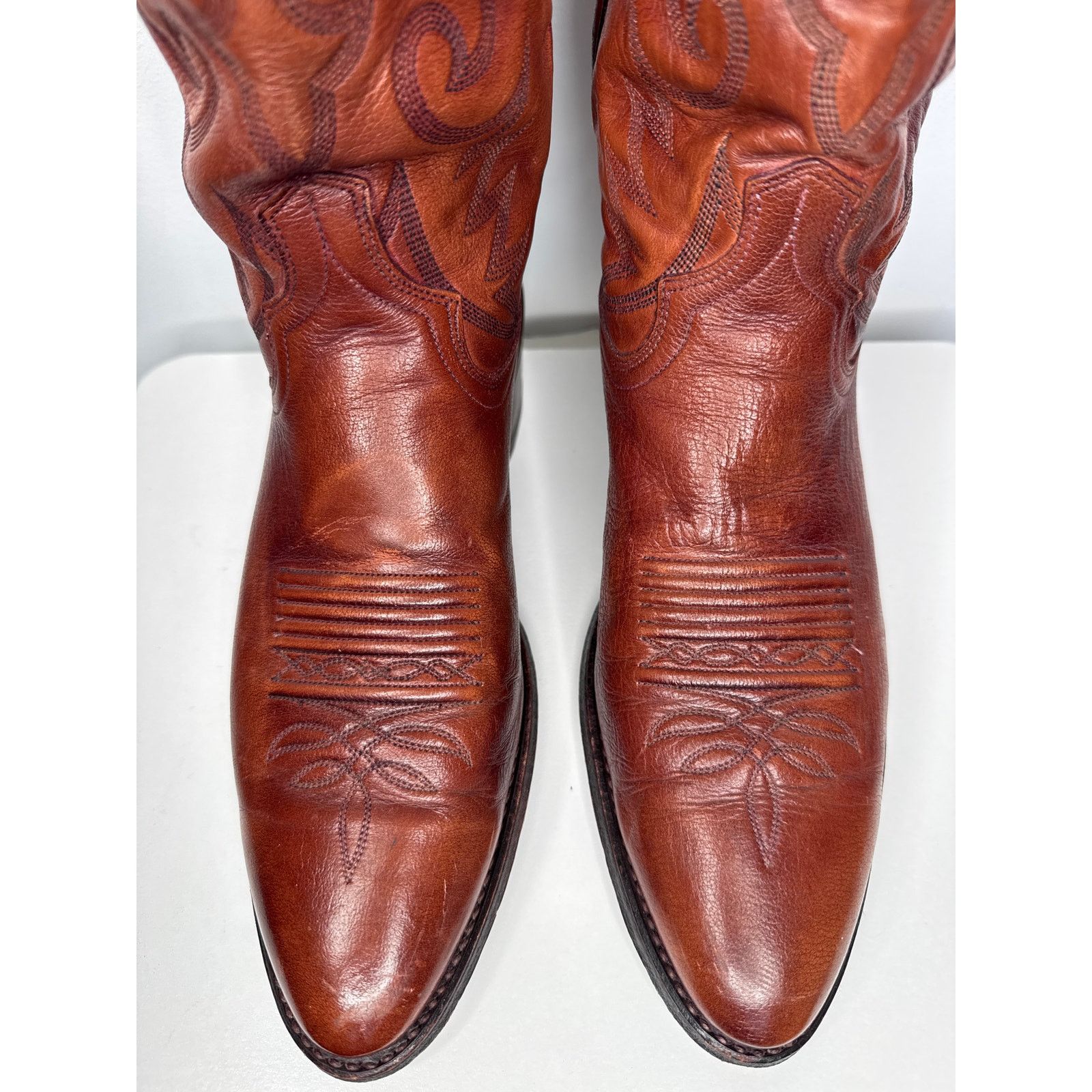 Dan Post 1990s Dan Post Brown Leather Western Cowboy Boots 10.5D Size US 10.5 / EU 43-44 - 6 Thumbnail