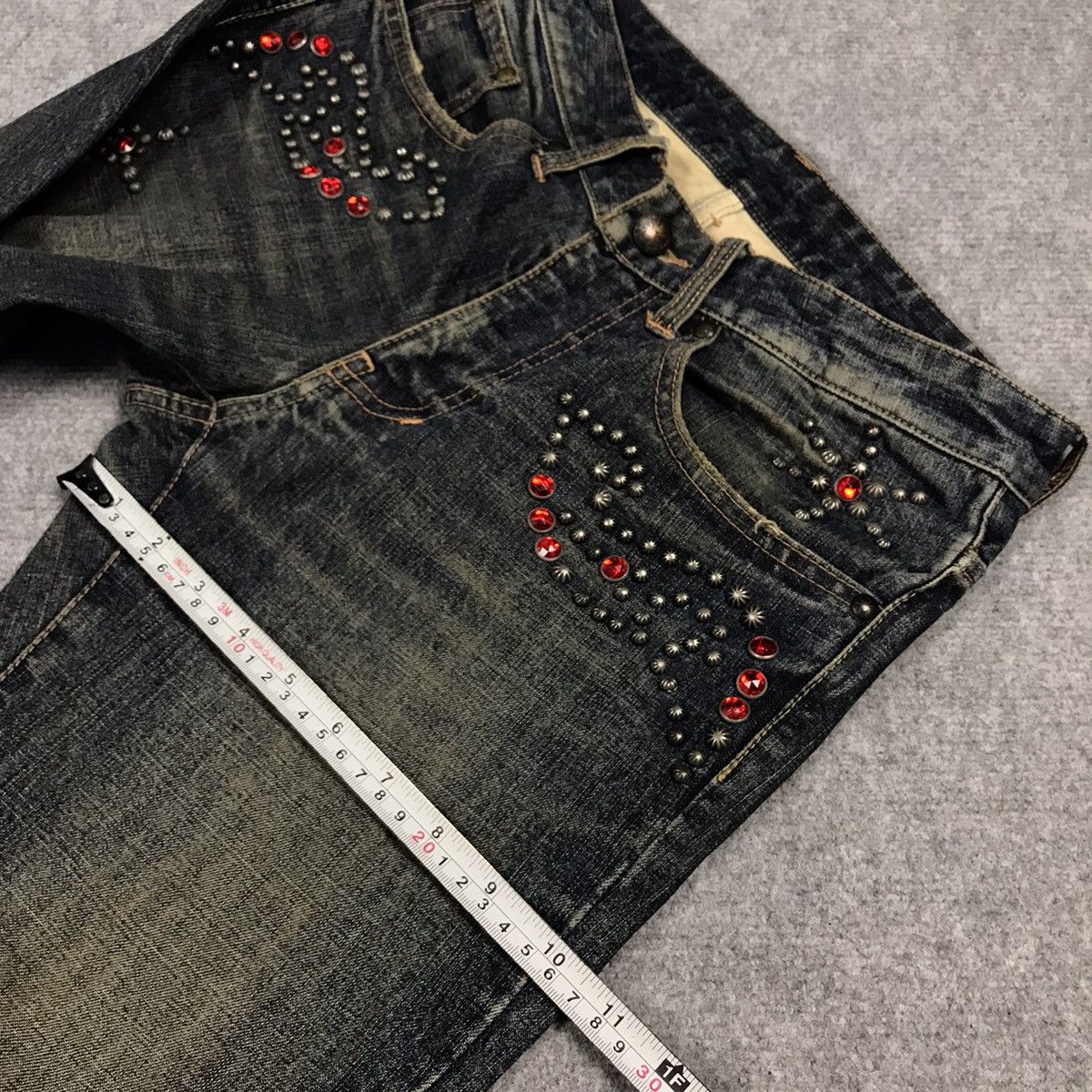 If Six Was Nine JAPAN STYLE FLARE DENIM CUSTOM CULTJPE BOOTCUT PANTS Size US 28 / EU 44 - 21 Thumbnail