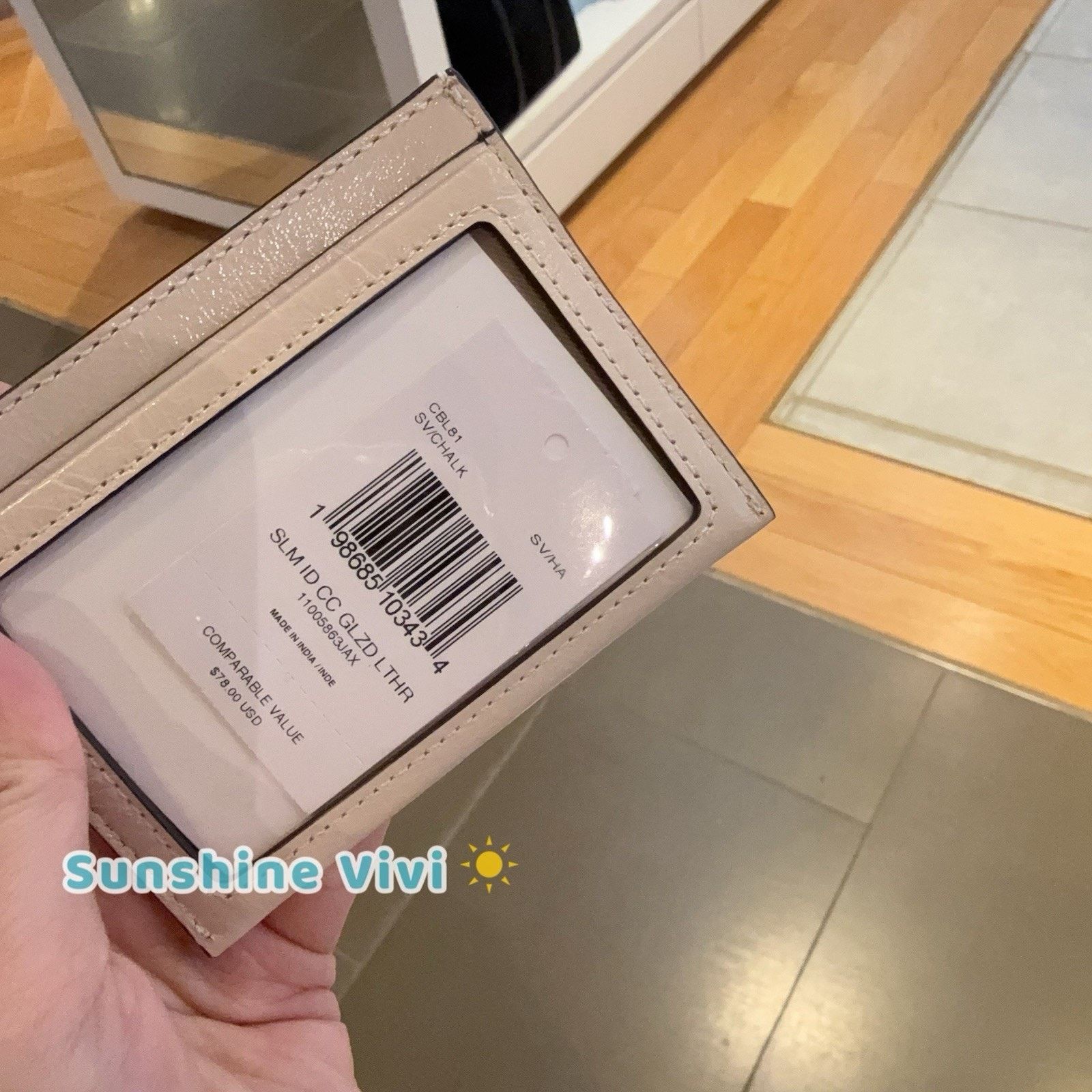 Coach NWT Coach Slim Id Card Case Powder CBL81 Silver Chalk Size ONE SIZE - 4 Thumbnail