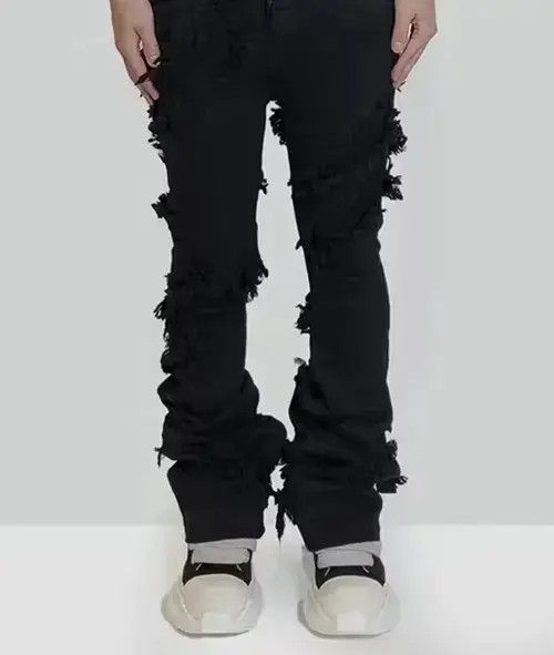 Solid Color Men Darkwear Jeans
