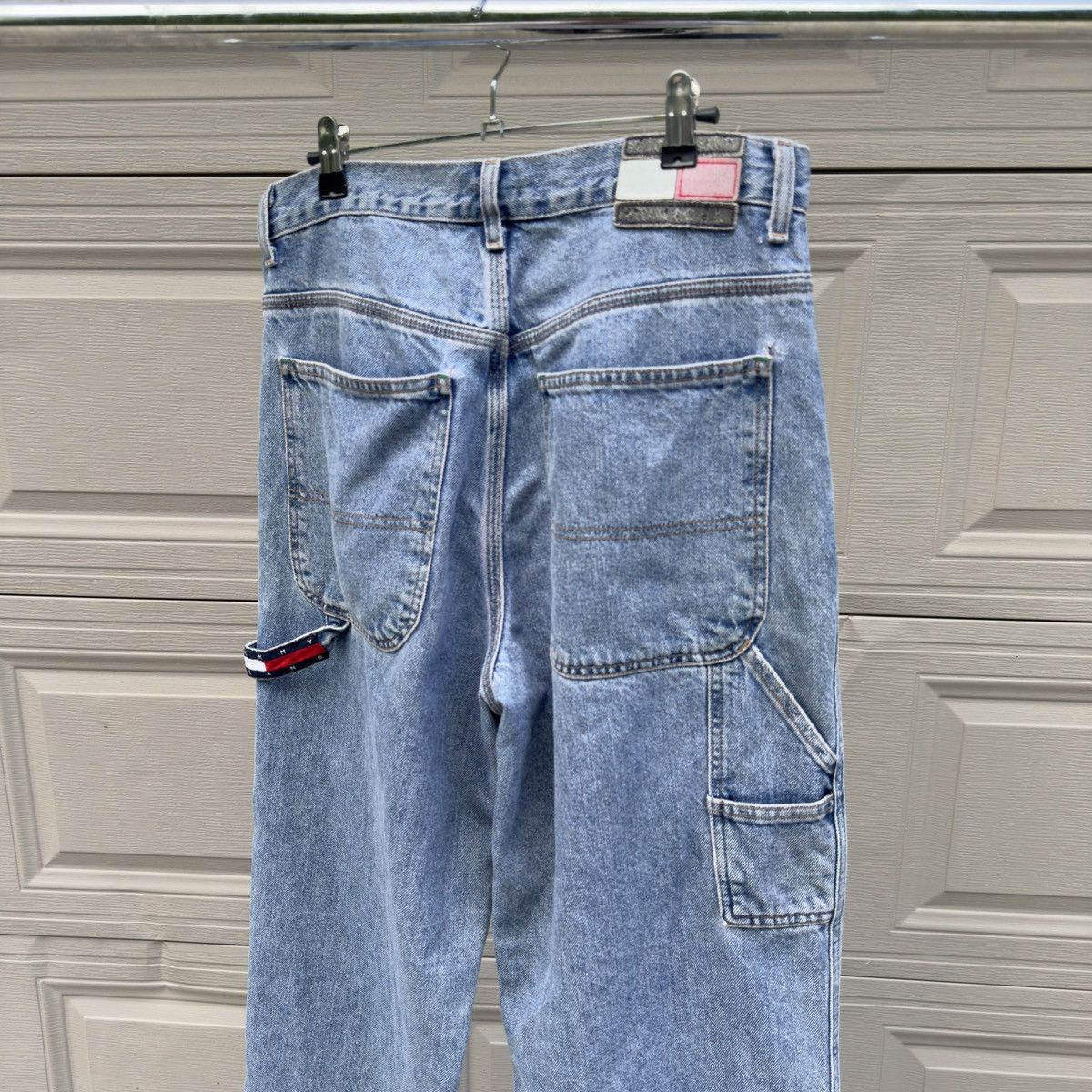 Vintage Tommy Jeans Thrashed Faded Distressed Work Jeans ERD Grunge Size US 31 - 6 Thumbnail